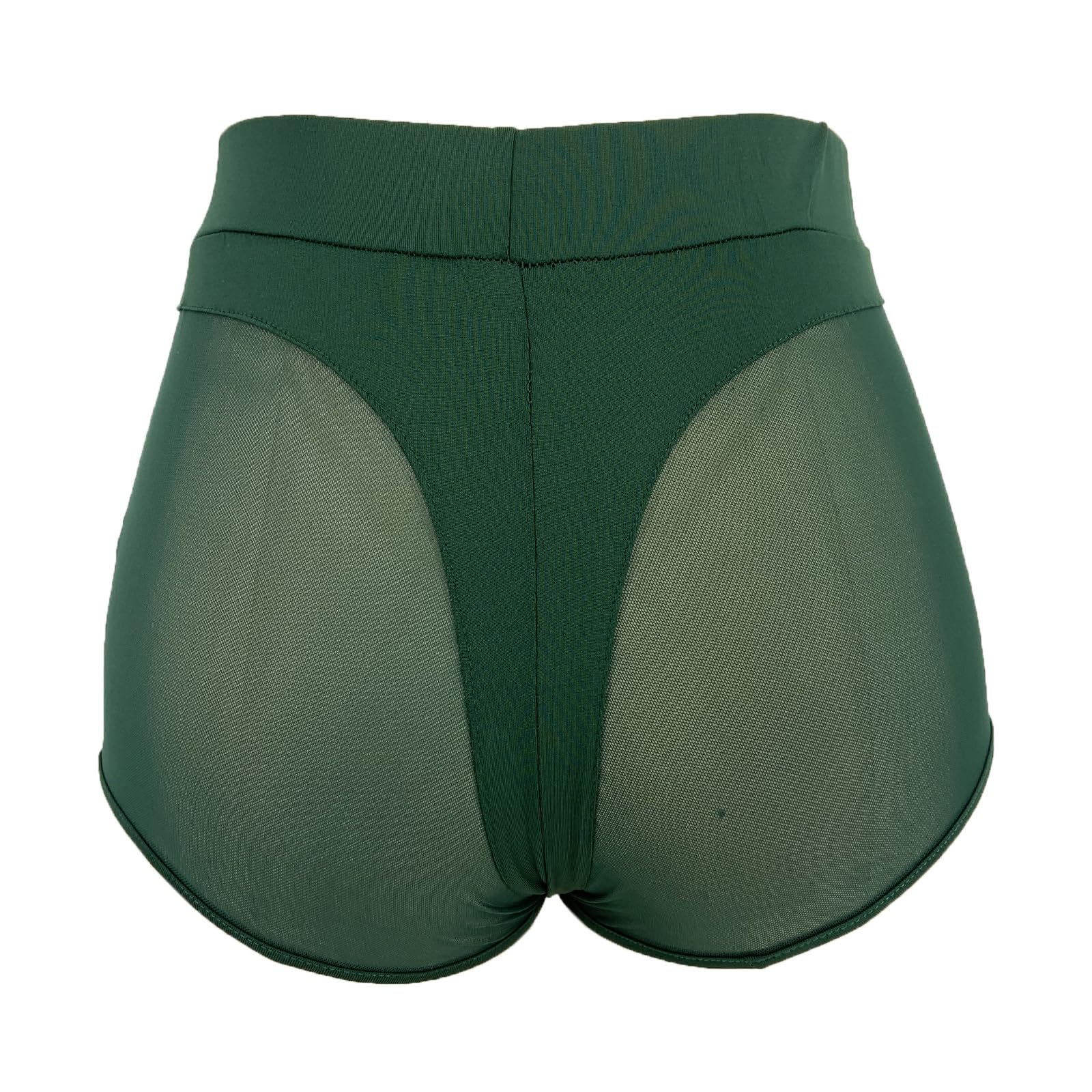 Women's High Waisted Mesh Yoga Shorts - Butt Lifting Workout Running Swim Shorts - Stretchy Body Shaper Underwear for Gym, Beach & Lounge