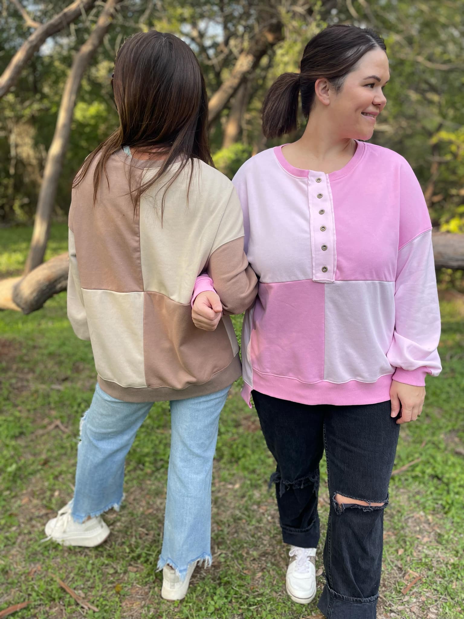 PREORDER: Back To Square One Color Block Sweatshirt - 2 Color Options | Unisex Pullover Hoodie for Casual Wear & Street Style Outfits
