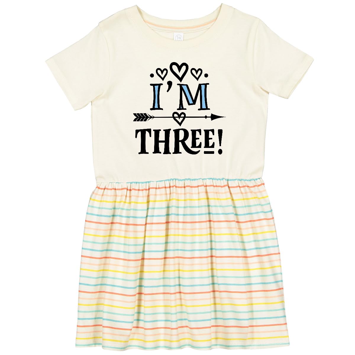 Inktastic 3rd Birthday Arrow Print Toddler Dress for Girls - Cute 3 Year Old Outfit for Birthday Party, Photo Shoot & Special Occasions