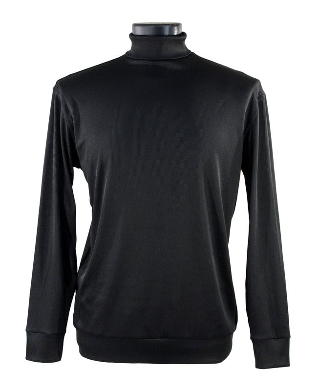 Bassiri Long Sleeve Turtleneck Black T-Shirt for Men & Women - Soft Cotton Stretch Fit Casual Top (633) | Perfect for Winter Layering, Office Wear & Everyday Outfits