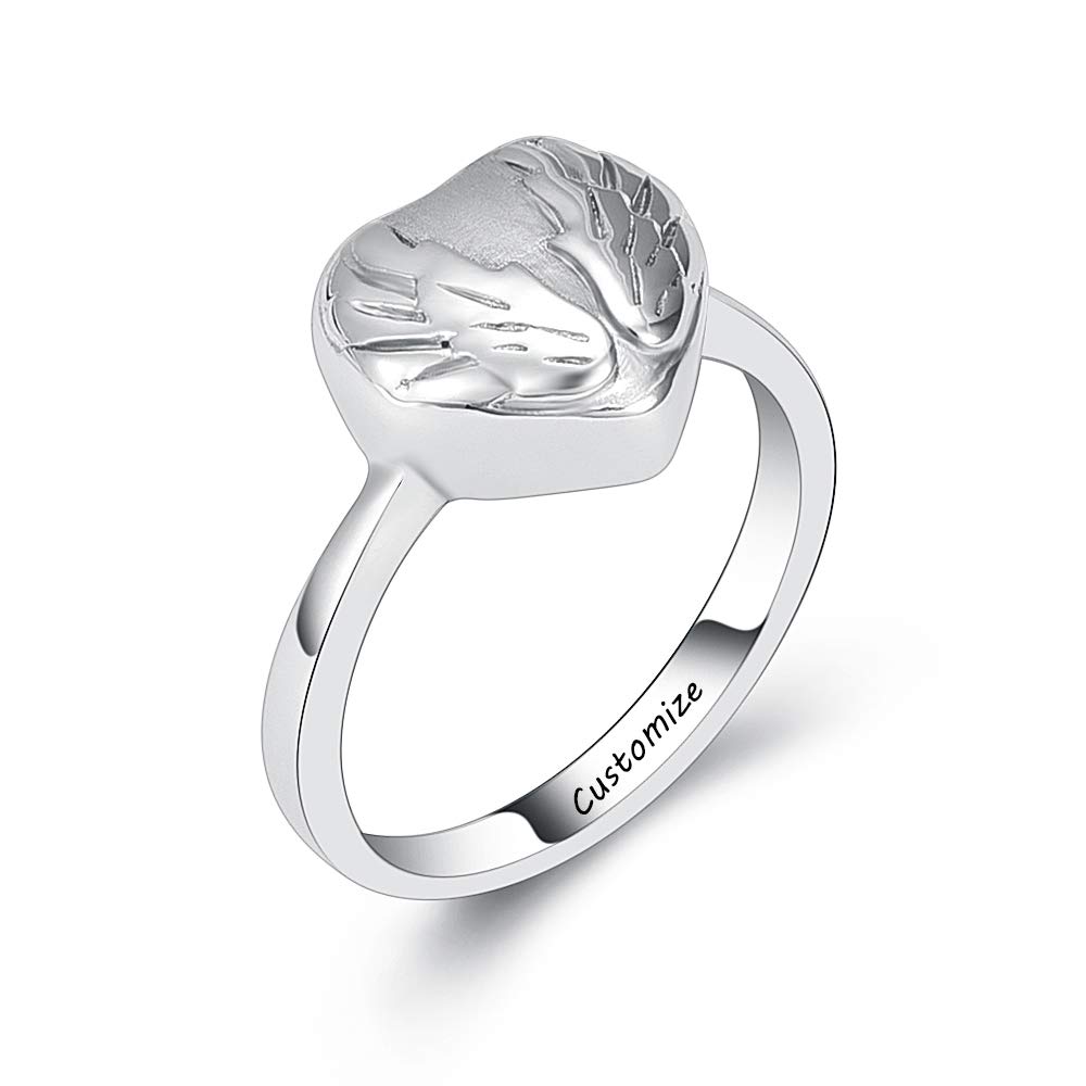 Angel Wings Cremation Ring for Women - Memorial Jewelry to Hold Ashes
