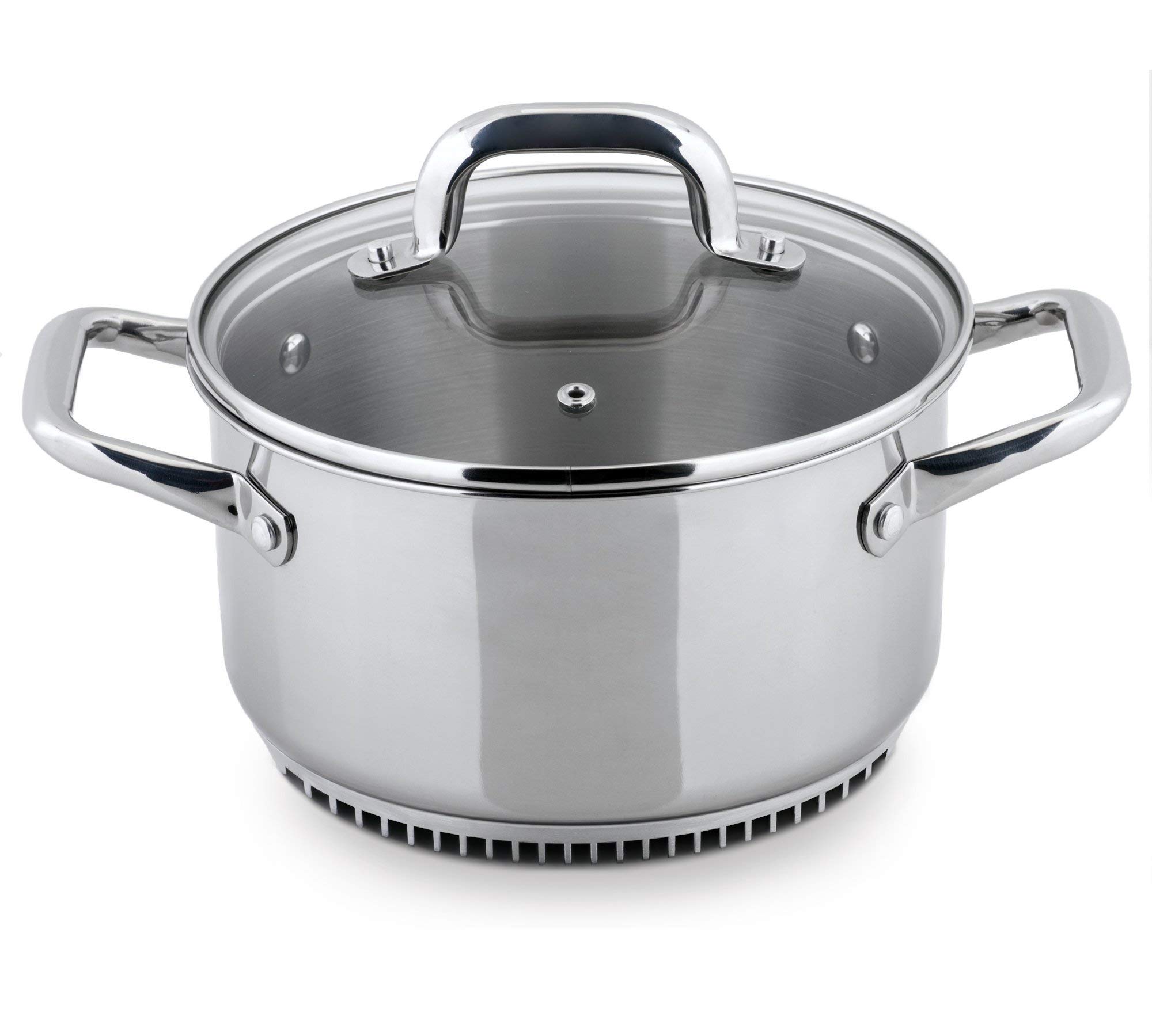 Turbo Pot® FreshAir™ 3.5 Quart Stainless Steel Dutch Oven - Fast Boiling, Energy Saving Cookware for Gas Stove - Perfect for Soups, Stews, Braising & Family Dinners