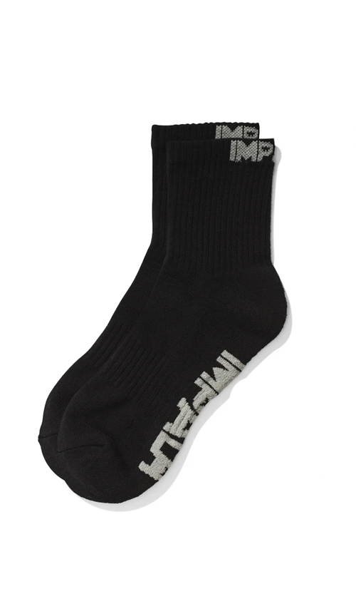 Impala Everyday Socks 3-Pack Black - Soft Comfortable Cotton Crew Socks for Men & Women - Perfect for Work, Sports & Casual Wear