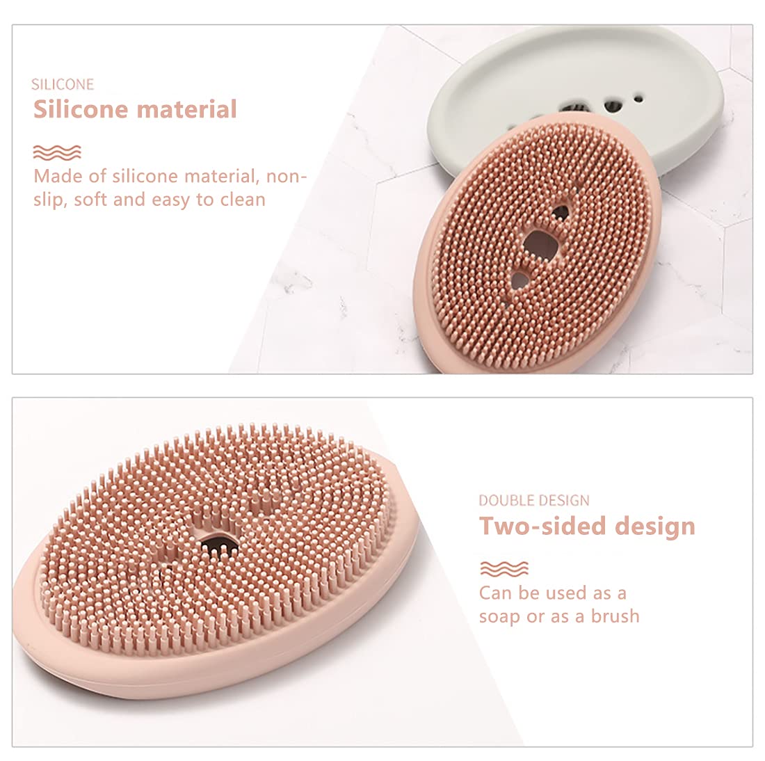 Silicone Soap Dish with Brush - Non-Slip Soap Holder & Drainer for Shower, Bathroom - Keeps Soap Bars Dry & Clean - Green & Multi-Color Options - Perfect for Bathroom Organization & Travel Use