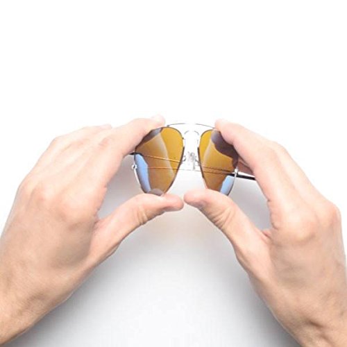Premium Titanium Alloy Polarized Aviator Sunglasses - UV400 & Blue Light Blocking - Memory Flex Frame for Comfort - Ideal for Driving, Travel & Outdoor Activities