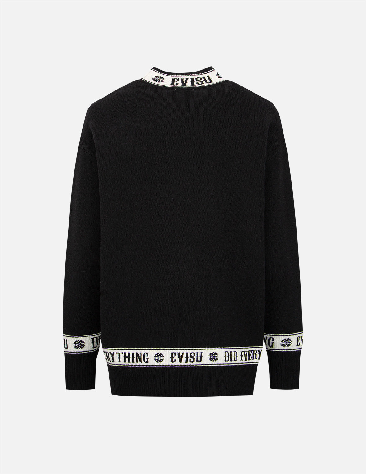 Premium Logo & Kamon Jacquard Knitted Sweater for Men & Women - Stylish Japanese-Inspired Pullover for Casual Wear & Winter Fashion