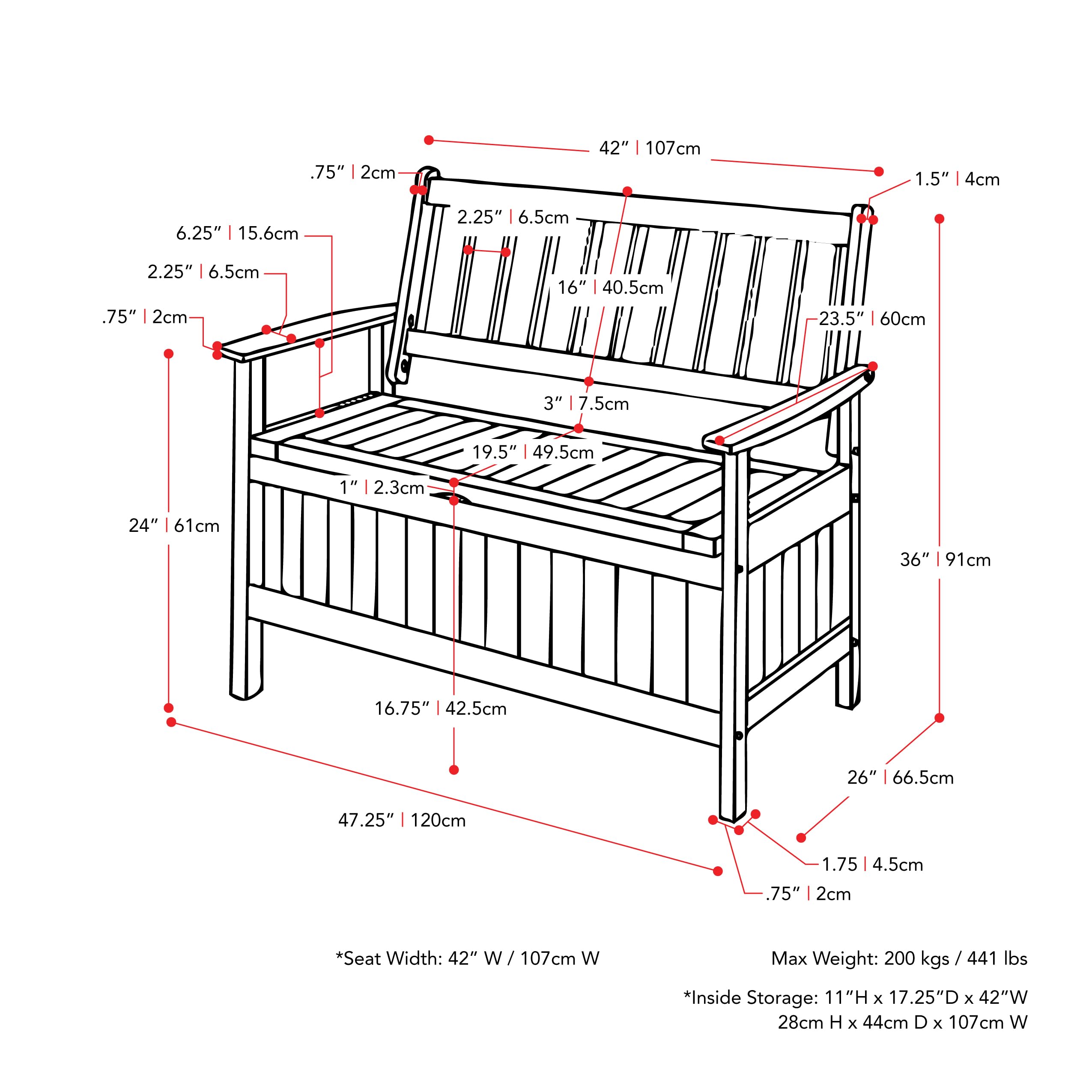 CorLiving Miramar Natural Brown Stained Hardwood Outdoor Storage Bench - Weatherproof Patio Furniture for Garden, Deck, Porch & Backyard Seating with Storage