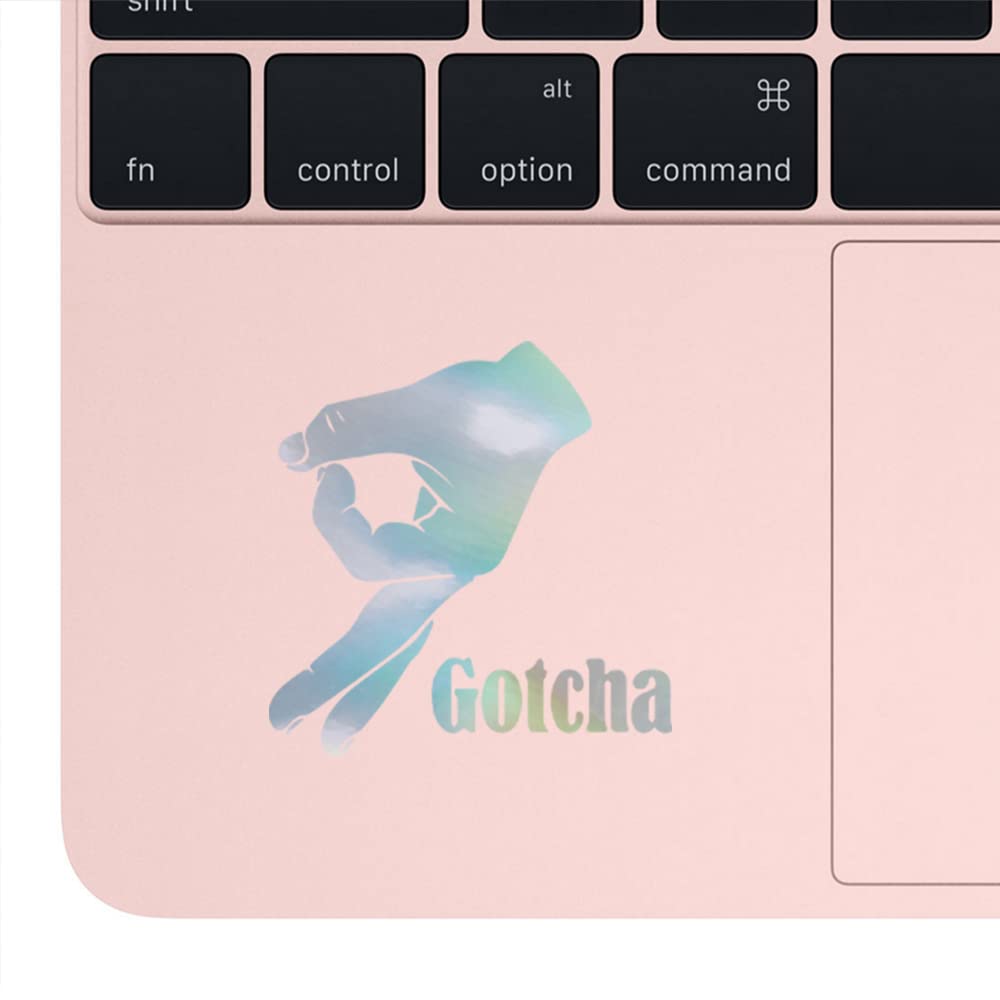 Premium Waterproof Vinyl Decal Stickers - Symbol Gotcha Hand Hologram (Set of 2) for Laptop, Phone, Helmet, Car Window, Bumper, Mug, Cup, Door & Wall - Durable Decorative Stickers for Personalization & DIY Projects