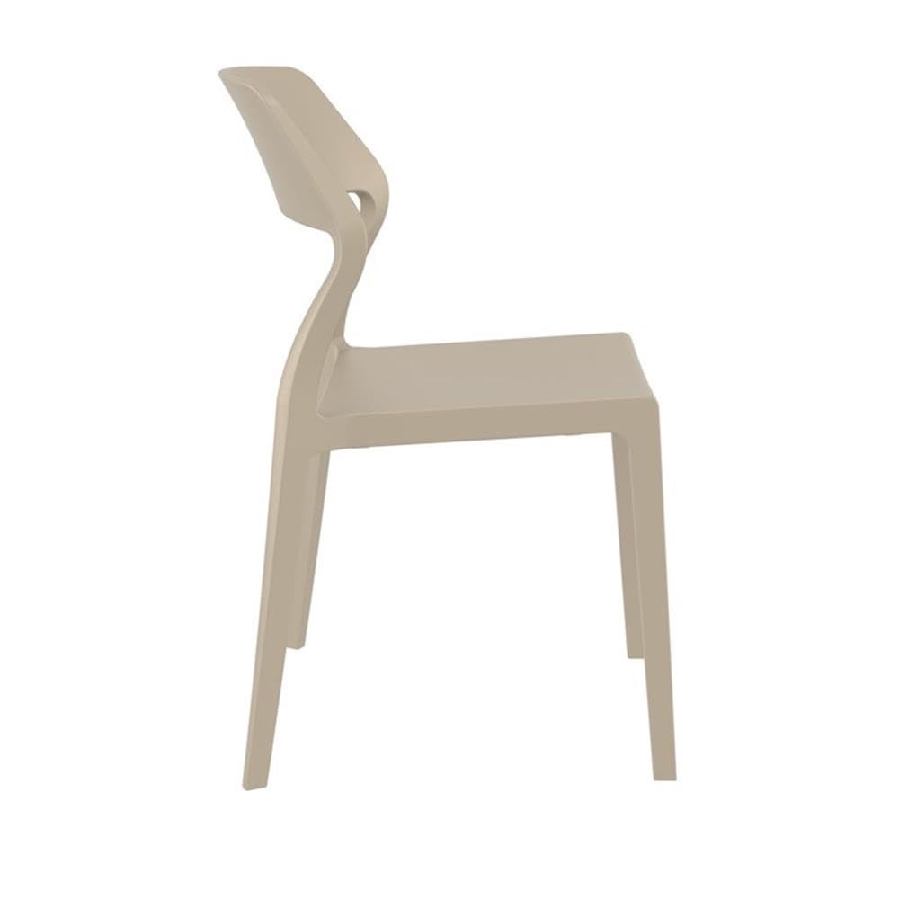 Taupe Snow Patio Dining Chairs (Set of 2) - Weather-Resistant Outdoor Furniture for Garden, Deck, and Poolside Relaxation