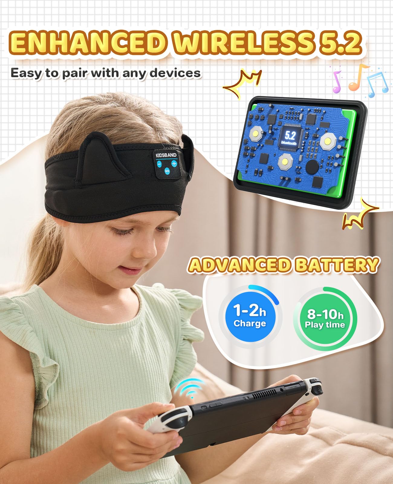 **Kids Headphones with Adjustable Headband - Foldable, 3.5mm Jack for Online Learning, Travel, iPad & Computer - Perfect for School, Airplane & Home Use**