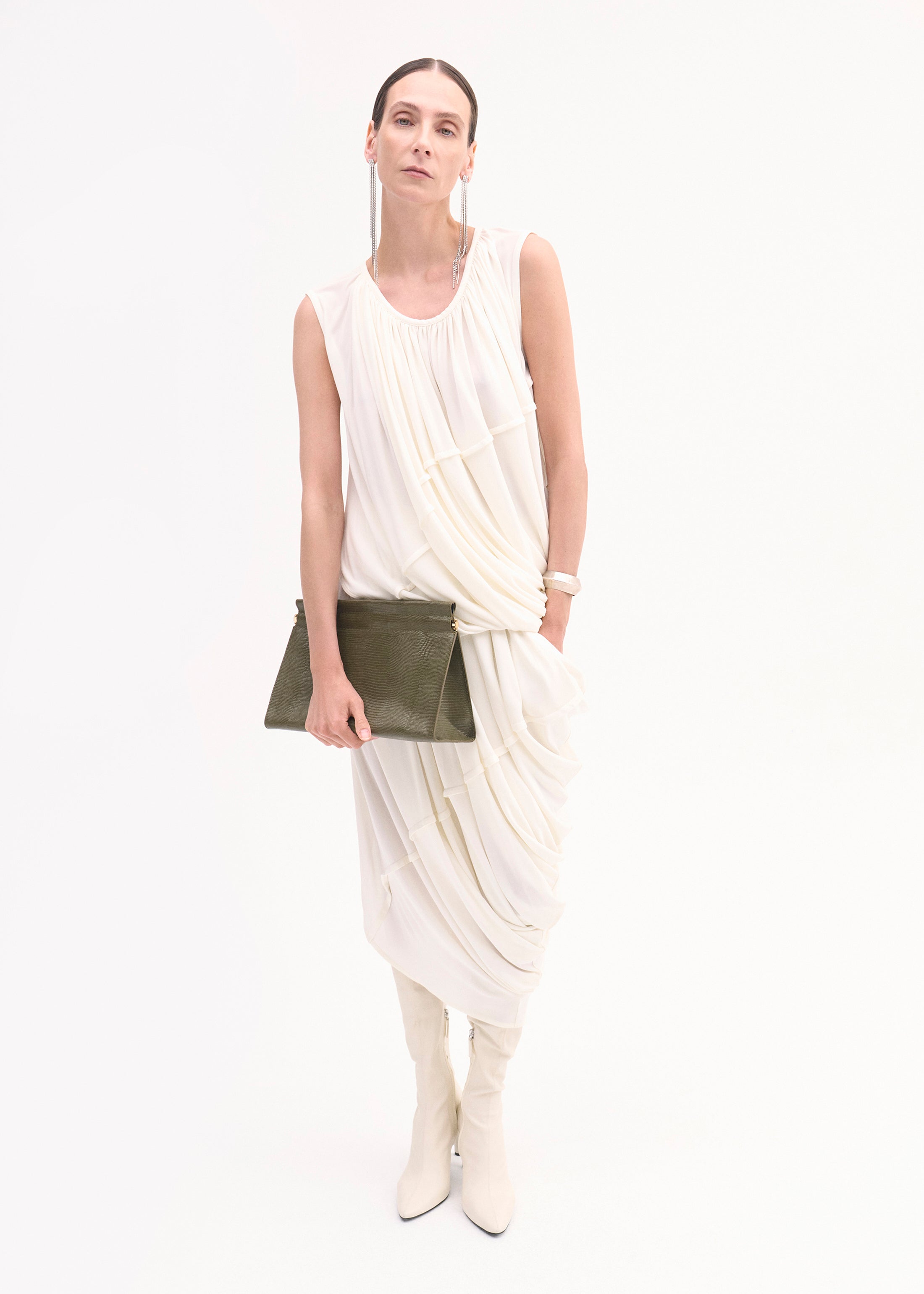 Stylish Large Olive Clutch Purse for Women - Perfect for Evening Parties, Weddings & Special Occasions