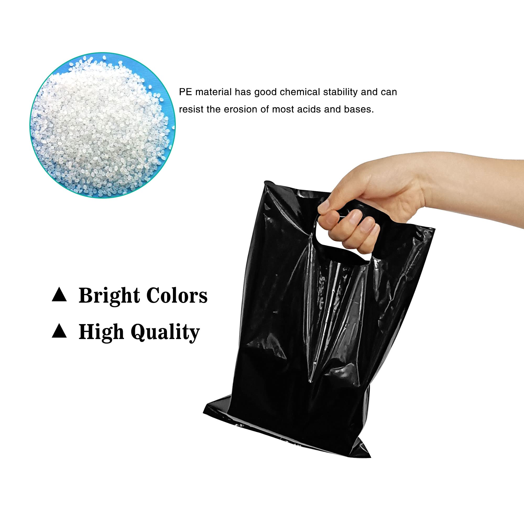 40PCS Black Plastic Gift Bags for Candy, Party Favors & Gifts - Durable Die-Cut Treat Bags for Halloween, Birthday Parties, Baby Showers & Wedding Favors