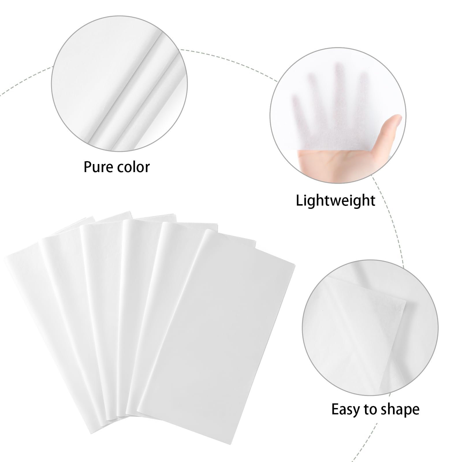 Simetufy 20 x 20 Inches Acid-Free White Tissue Paper - 60 Sheets Bulk Pack for Gift Wrapping, Packaging, DIY Crafts - Perfect for Birthday, Wedding, Christmas, Holiday Decorations & Party Favors