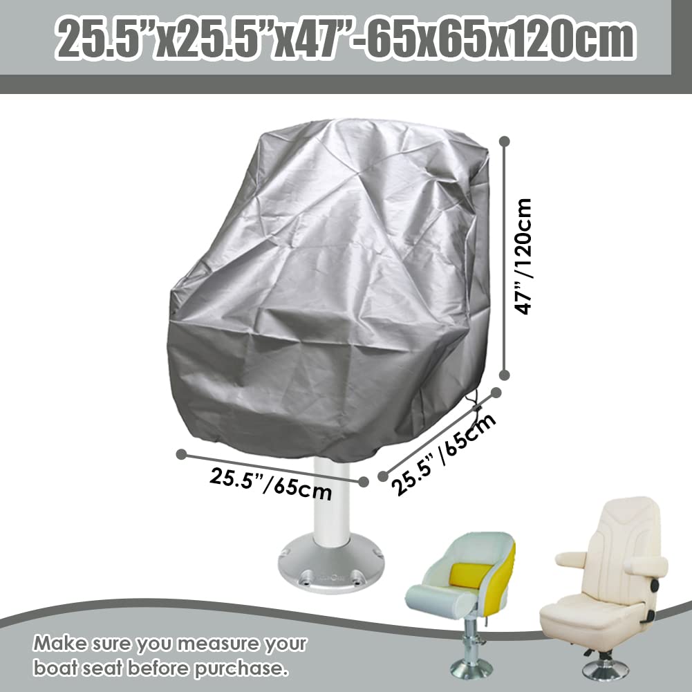 **Waterproof 600D Boat Seat Cover for Pontoon, Captain & Bench Chairs - Outdoor Fishing Chair Protective Cover with Drawstring Hem - Ideal for Boating, Fishing & Marine Use**