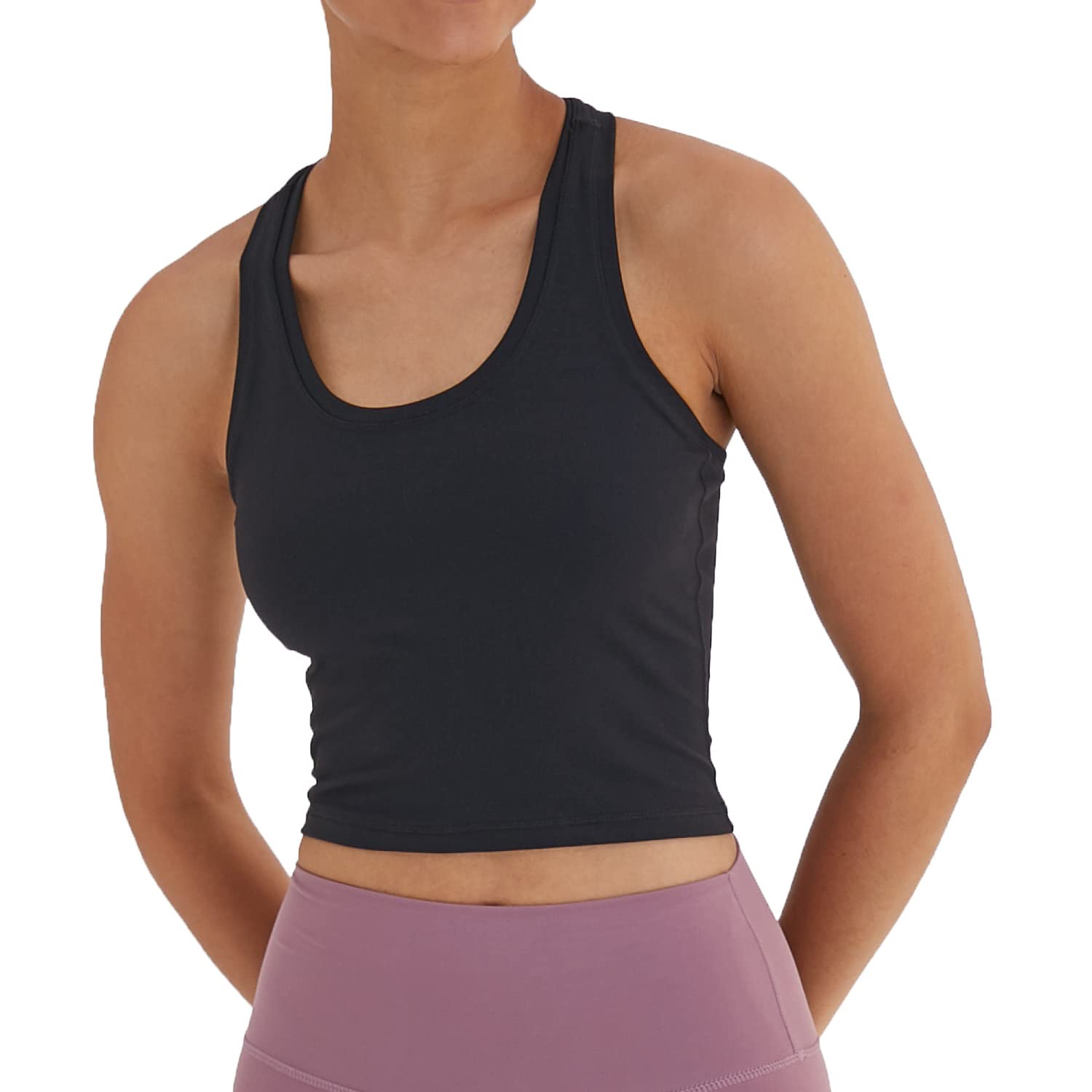 Women's Cropped Racerback Tank Top - Breathable Workout Shirt for Running, Yoga & Gym - Lightweight Activewear for Women - Perfect for Fitness, Training & Summer Outfits
