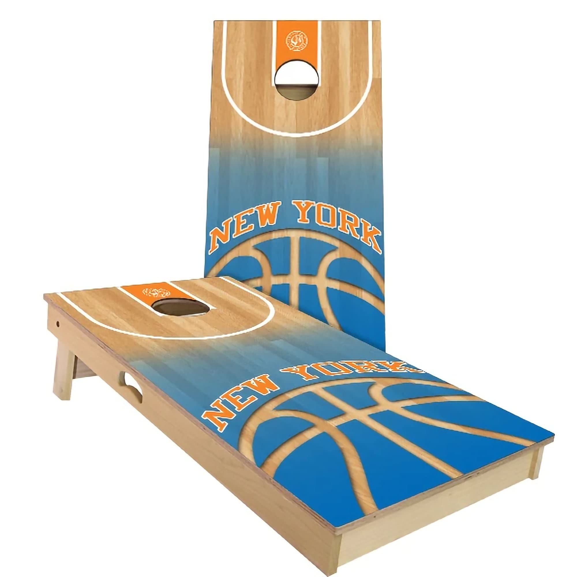 Skip's Garage New York Themed Cornhole Set #2 - Premium Custom Cornhole Boards - Solid Wood Construction - Made in USA - Choose Size & Accessories - Perfect for Backyard Parties, Tailgating & Outdoor Games
