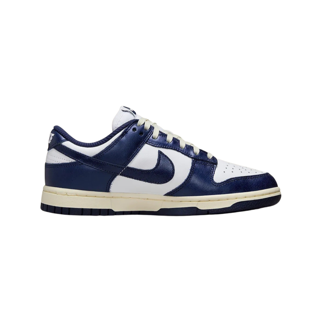 Nike Women's Dunk Low Premium Vintage Navy Sneakers - Retro Basketball Shoes for Women - Casual Streetwear & Gym Workout Fashion