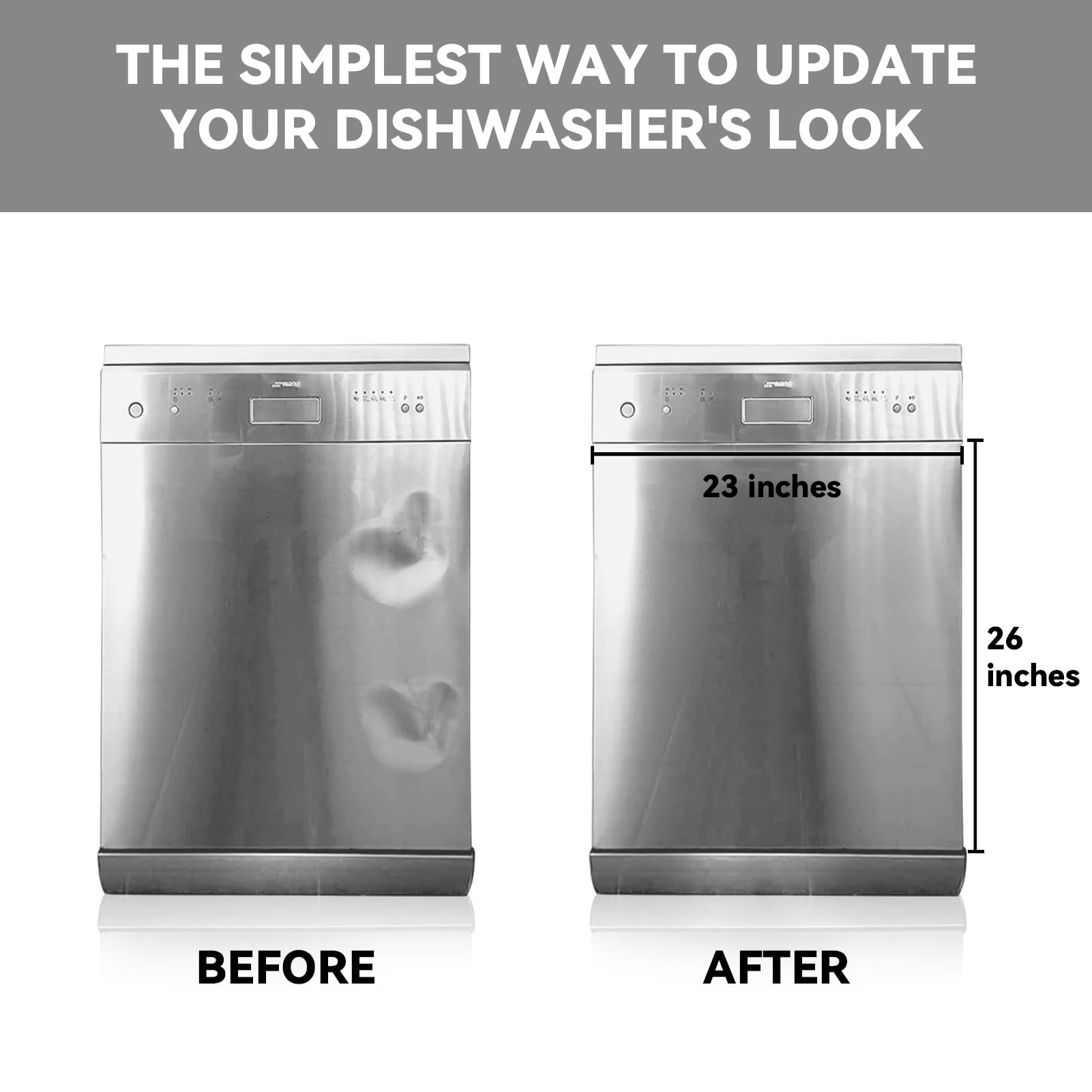 Stainless Steel Dishwasher Magnet Cover 23.5