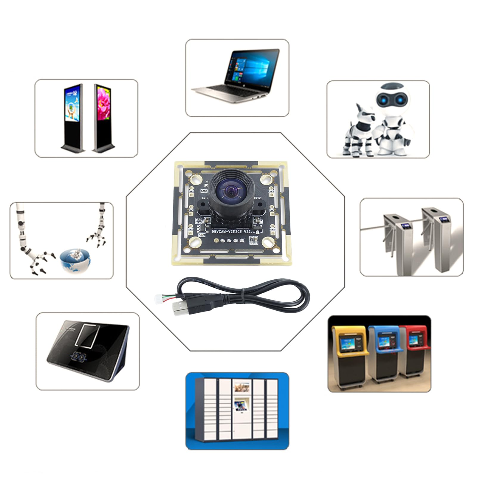 Paopaoldm OV7251 0.3MP Global Shutter Camera Module - High-Speed Industrial Machine Vision for Automation, Robotics & Motion Tracking