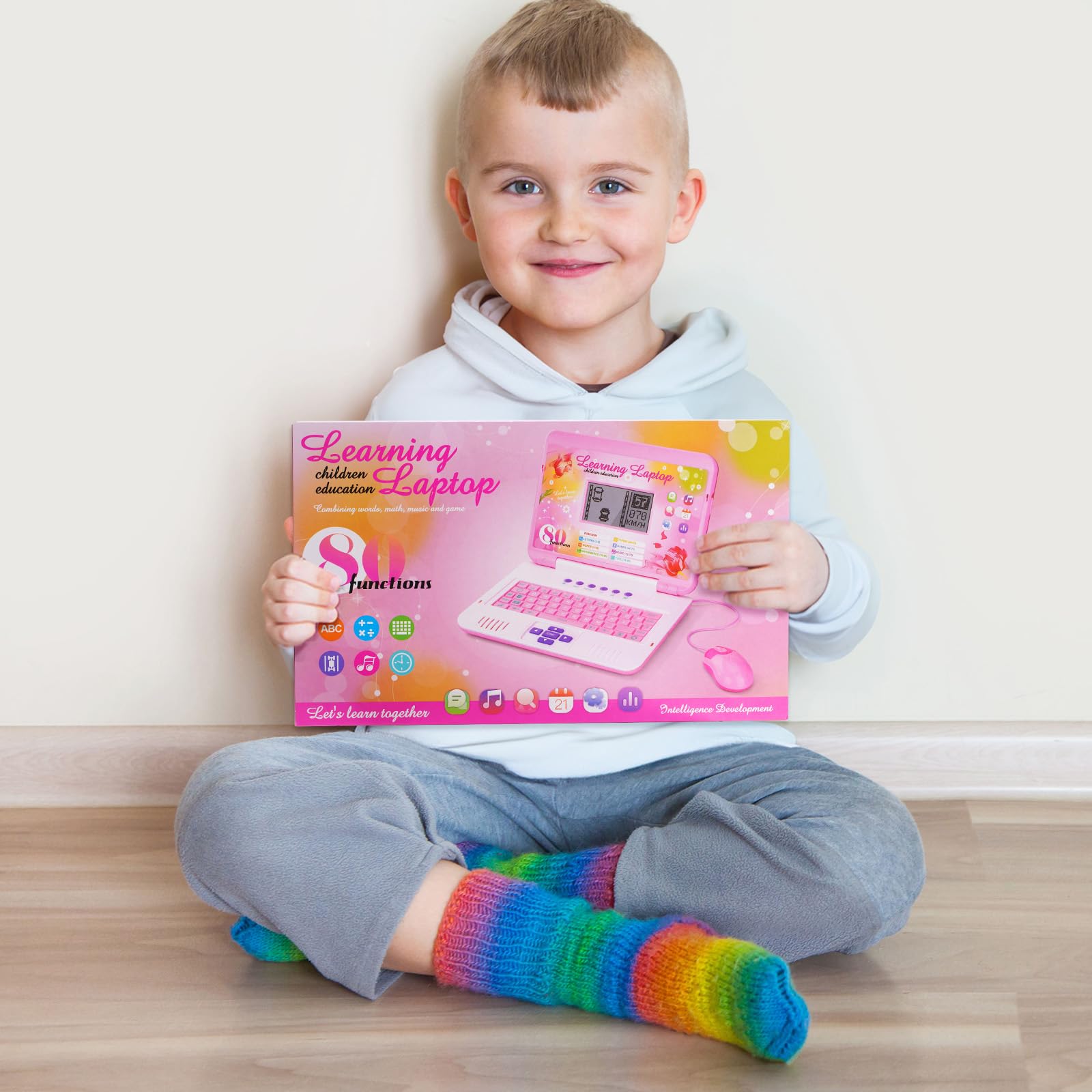 LESHITIAN Educational Kids Laptop with 80 Learning Activities - Alphabet, Math, Words, Games & Music - Interactive Learning Computer for Children Ages 5+ | Perfect for Homeschooling & Early Childhood Development