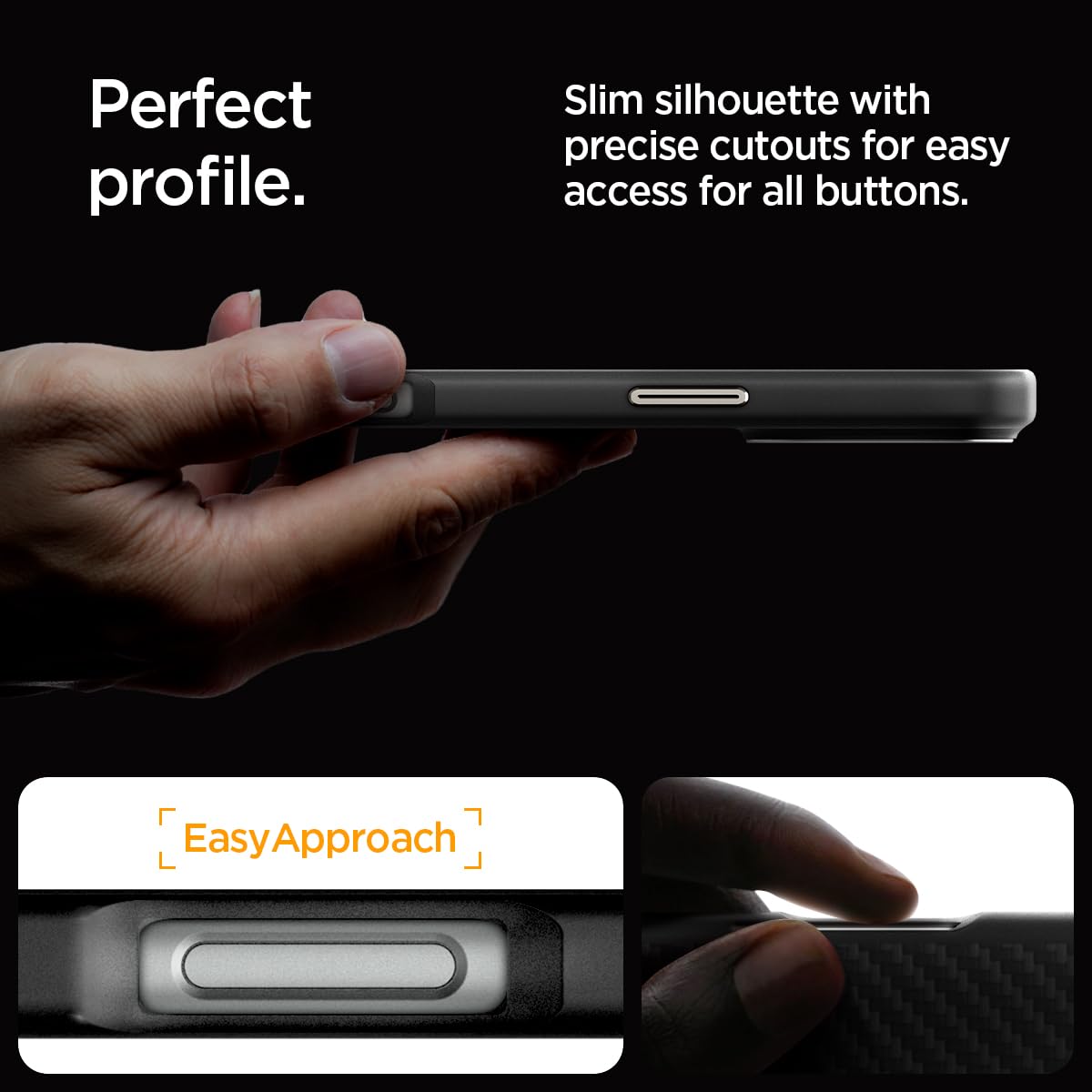 Spigen Enzo Aramid Case for iPhone 16 Pro - Slim Protective Cover with Premium Design | Perfect for Everyday Use, Travel & Business (Black/Natural)