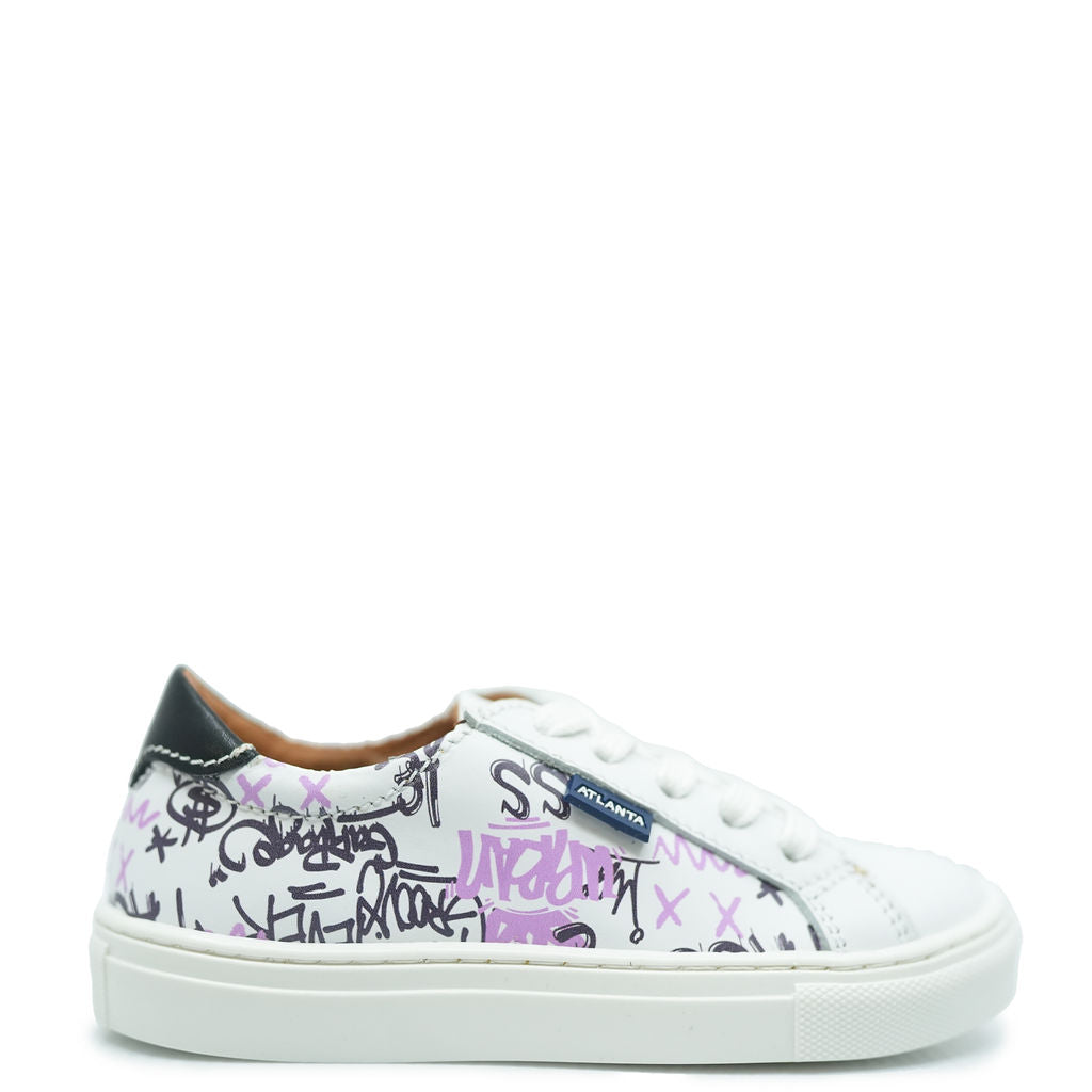 Atlanta Moccasin Graffiti Print Lace-Up Sneakers for Men - Trendy Streetwear Casual Shoes for Urban Fashion & Everyday Wear
