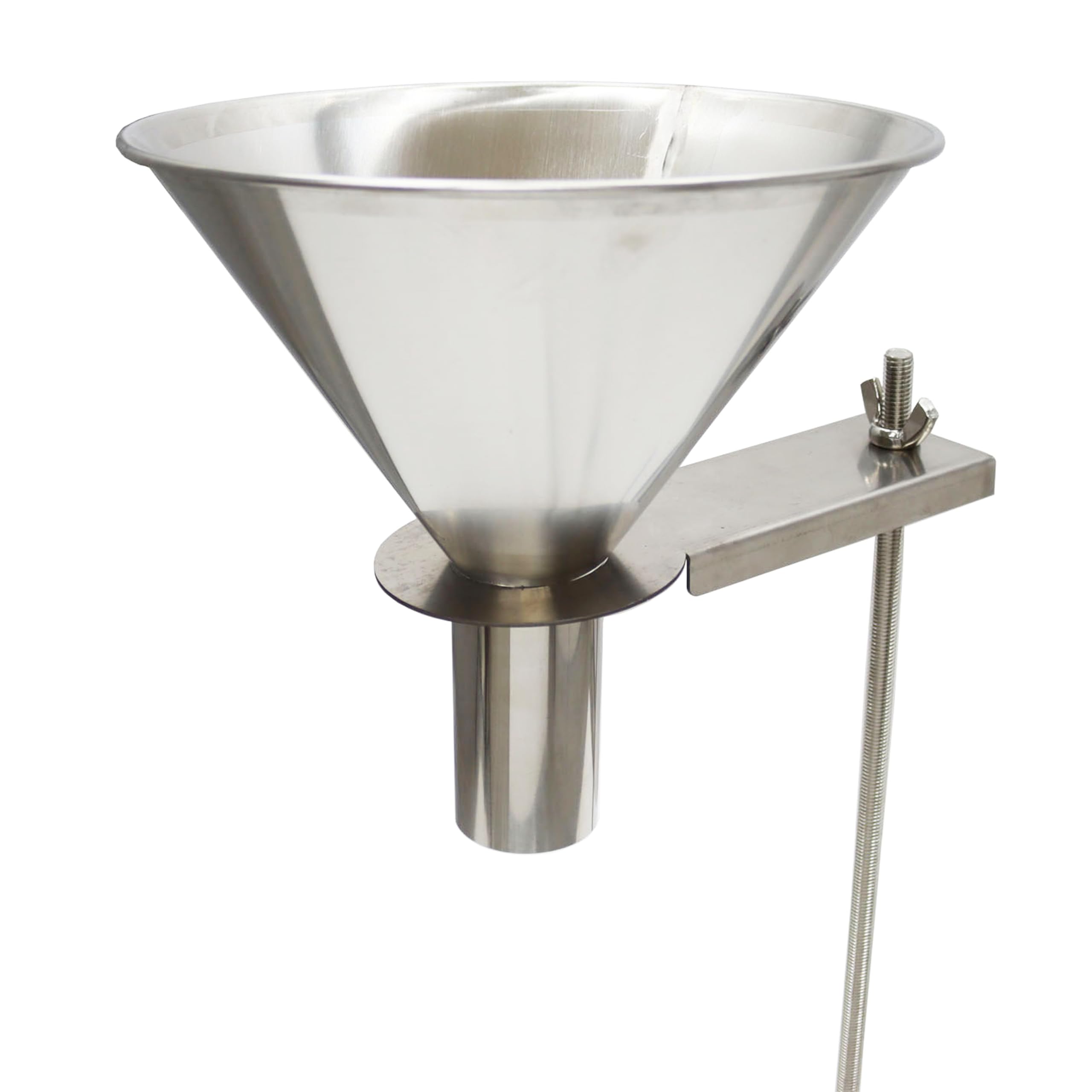 Stainless Steel Manual Filling Hopper with Support Stand - 2 Inch Funnel Diameter for Easy Powder & Grain Transfer | Perfect for Home Brewing, Farm Feeding & Industrial Packaging