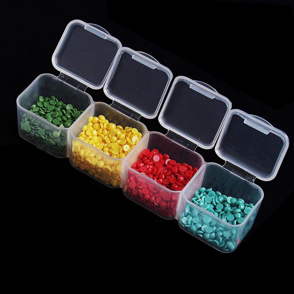 Eiito 28 Grid Diamond Painting Storage Containers - 2 Pack Clear Bead Organizer Box with 200 Label Stickers | Diamond Art Embroidery Accessories for Crafting, Scrapbooking & DIY Projects