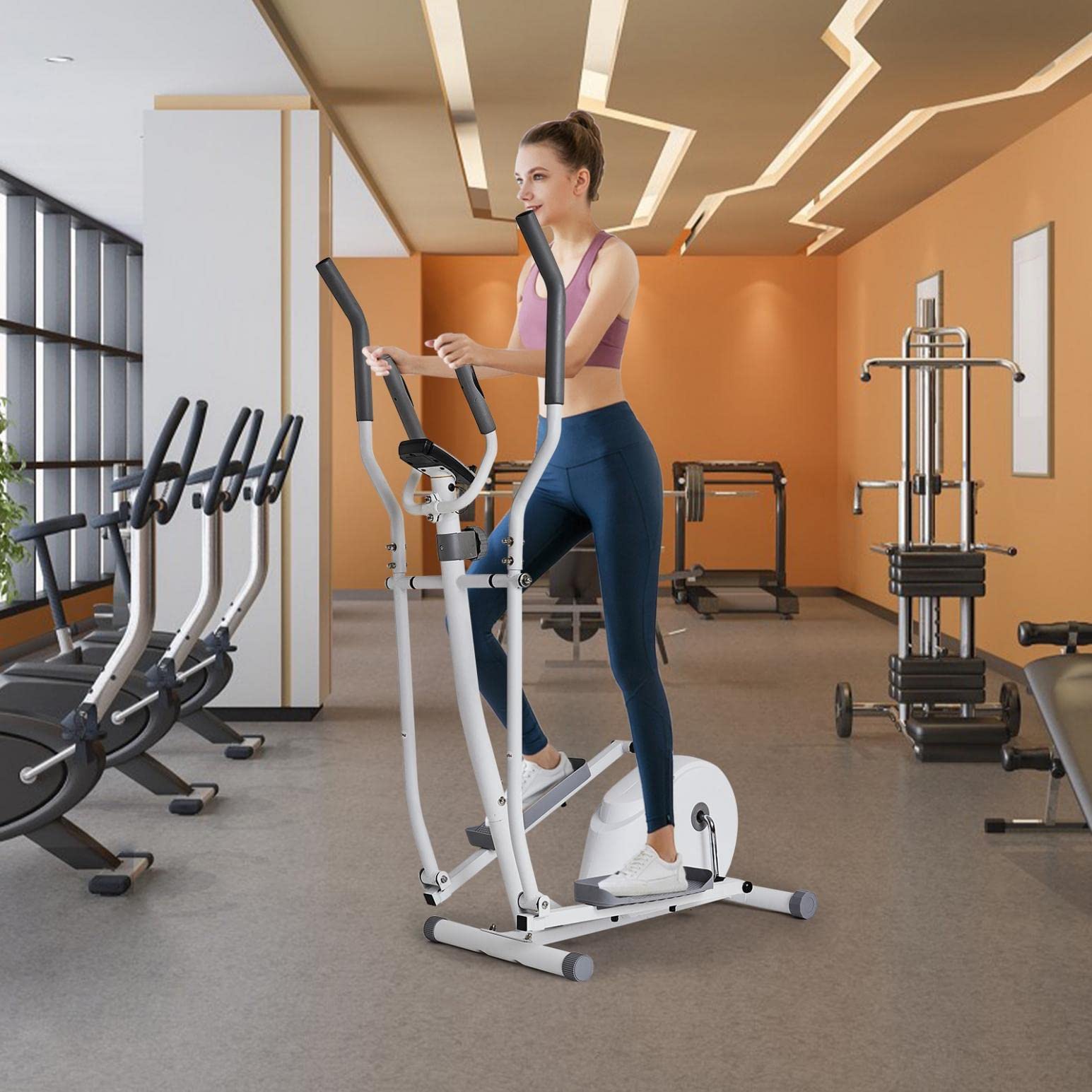 Heavy Duty Folding Elliptical Exercise Machine - Compact Cardio Trainer for Home Gym, Small Spaces & Belly Fat Workout | Perfect for Apartment Fitness & Low-Impact Training