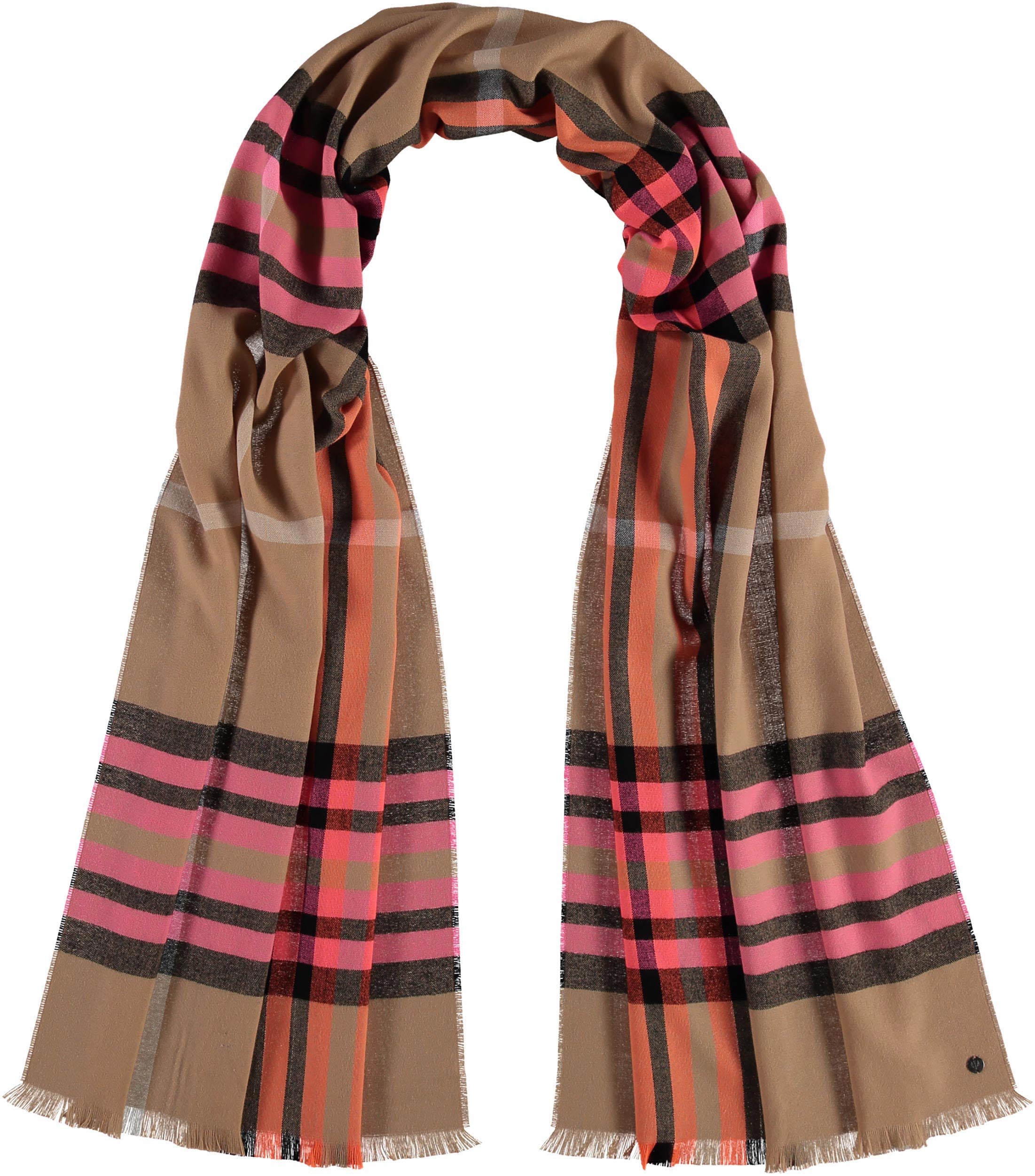 FRAAS Lightweight Plaid Wrap Scarf for Women - Soft Cashmere Blend Shawl - Perfect for Travel, Office & Casual Outfits