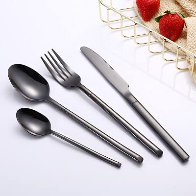 Premium 24-Piece Stainless Steel Flatware Set - 18/8 Silverware Cutlery with Knives, Forks & Spoons - Elegant Dinnerware for 6 - Perfect for Formal Dining, Holiday Entertaining & Restaurant Use (1 Set 24pcs)