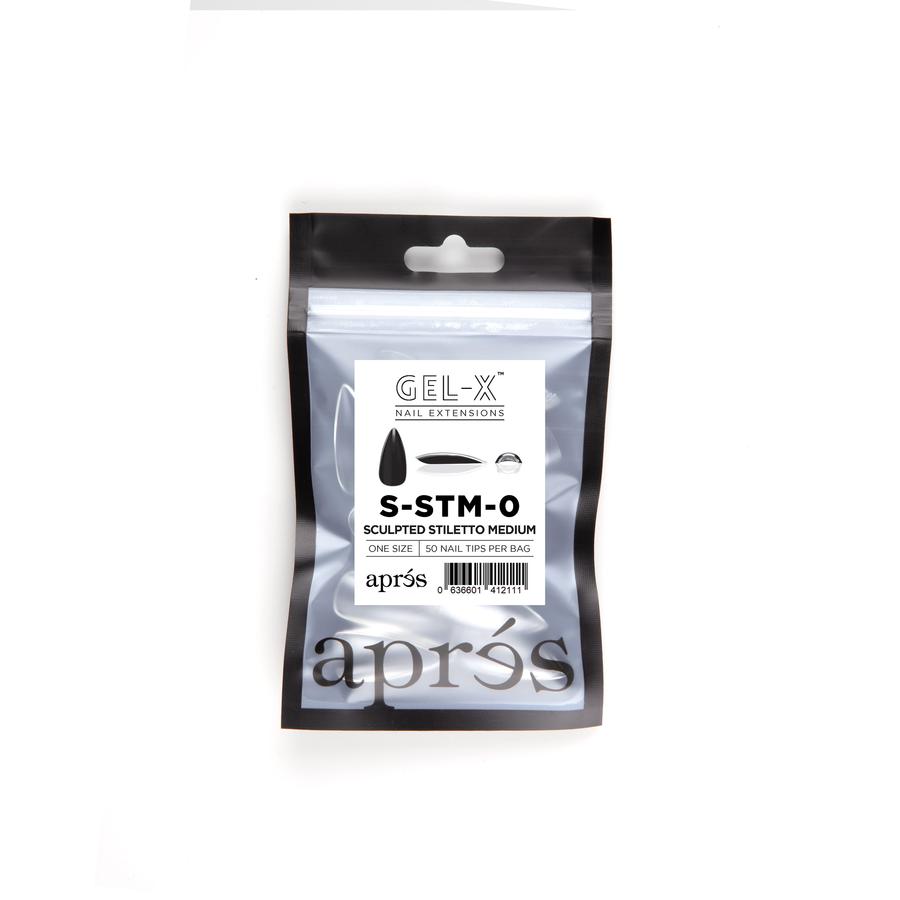 Apres Gel X Sculpted Stiletto Medium Refill Tips - Size #00 & #9 - Professional Nail Extension Kit for Salon & Home Manicures, Perfect for Gel Nail Art & Long-Lasting Wear
