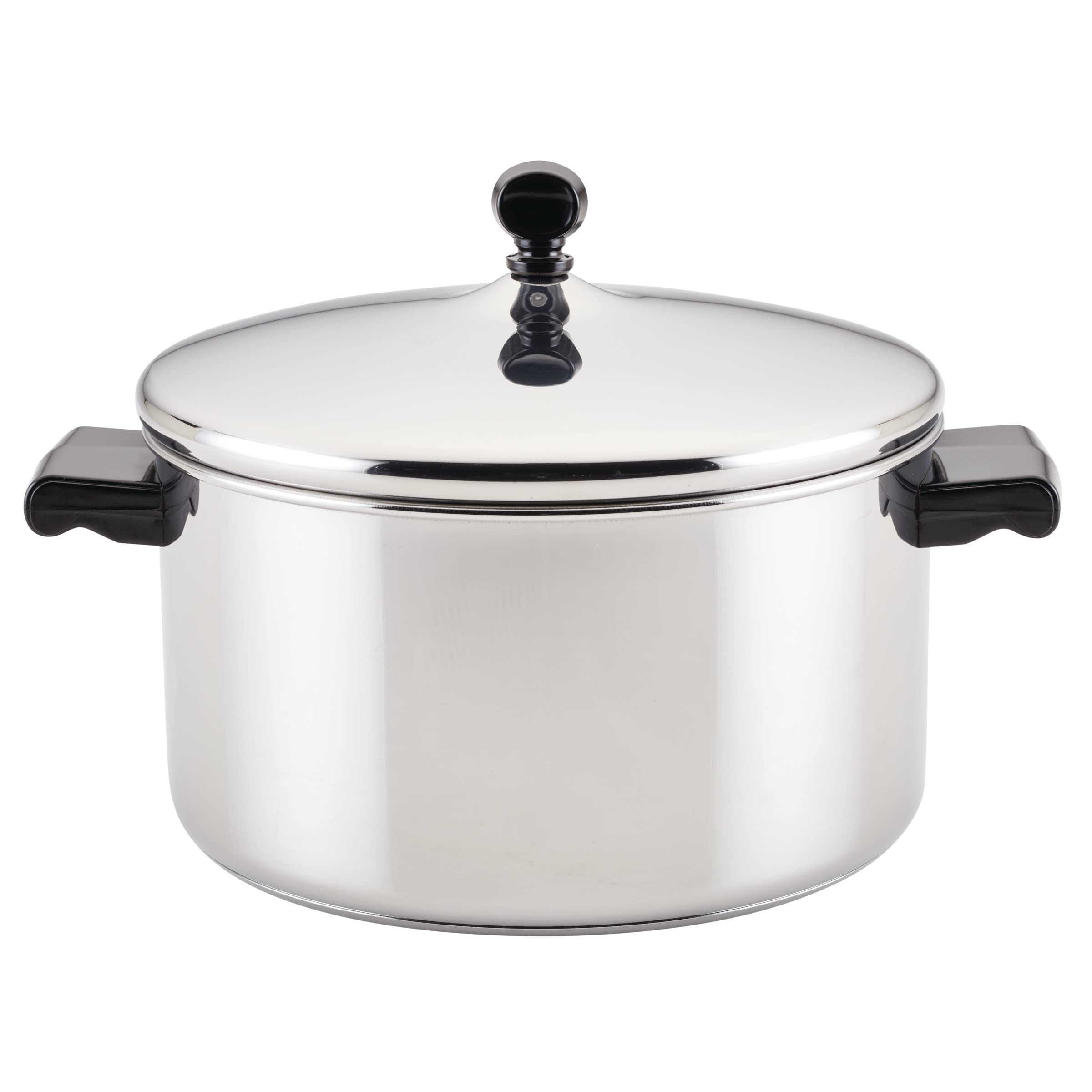 Farberware Classic 6-Quart Stainless Steel Stockpot with Lid - Silver Cookware for Soups, Stews, Pasta & Boiling - Durable Kitchen Pot for Home Cooking & Professional Use