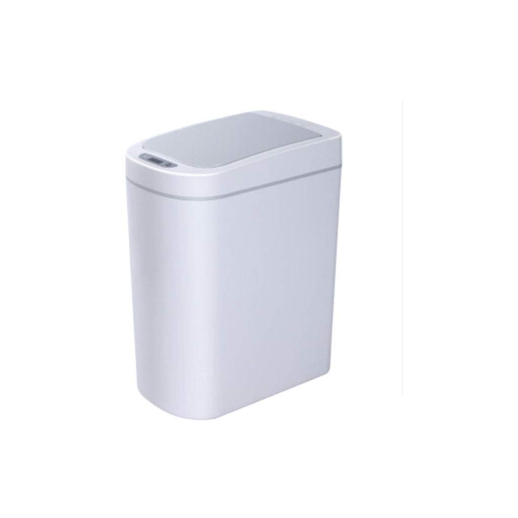 Smart Sensor Trash Can with Lid - 3.2 Gallon Automatic Motion Sensor Garbage Bin, ABS+PP Waterproof Design, Battery Powered (Silver) - Perfect for Kitchen, Bathroom, Office & Home Recycling Station
