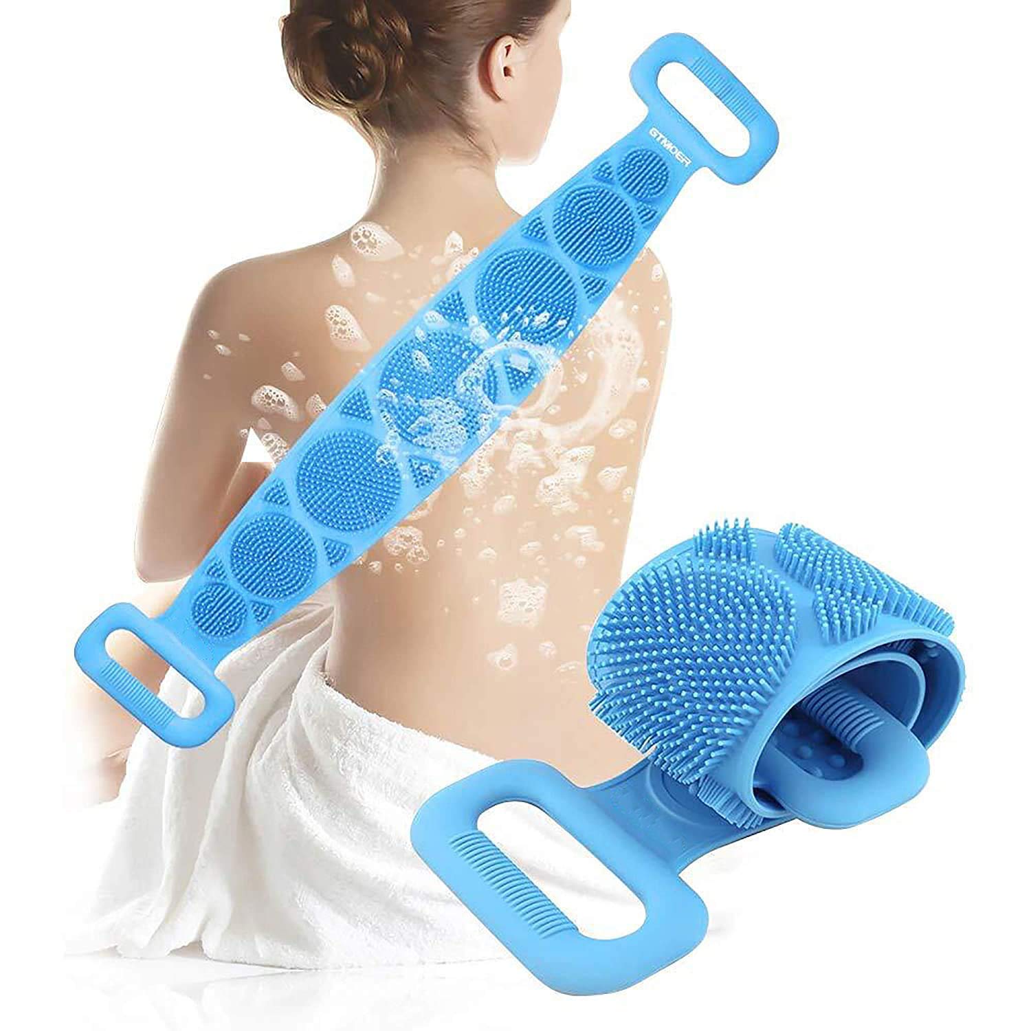 Double-Sided Silicone Body Scrubber for Shower & Exfoliation - Men & Women