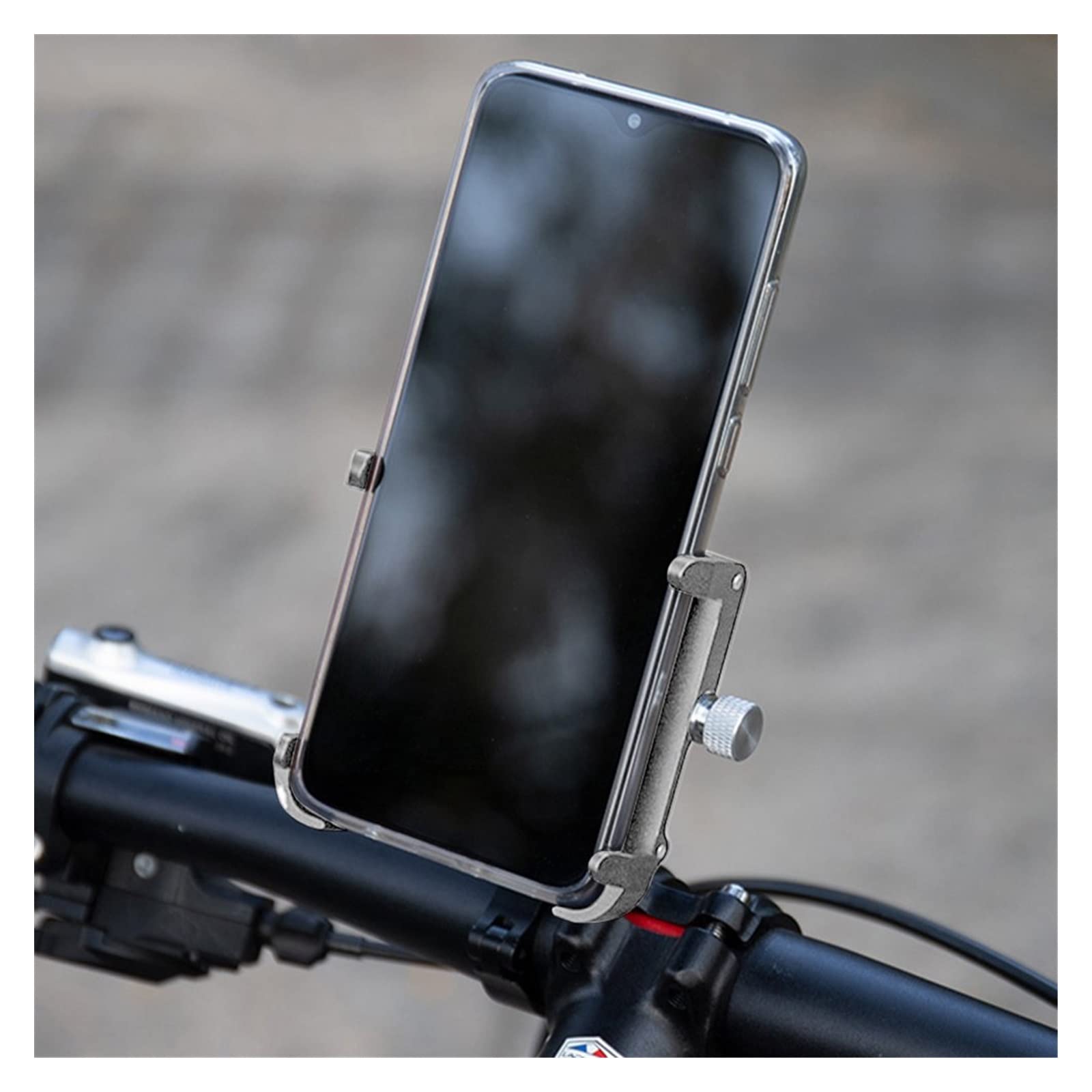 Universal Motorcycle & Bicycle Phone Mount - Aluminum Alloy Phone Holder Stand for iPhone & Android (Black) - Perfect for Adventure Riding & Commuting