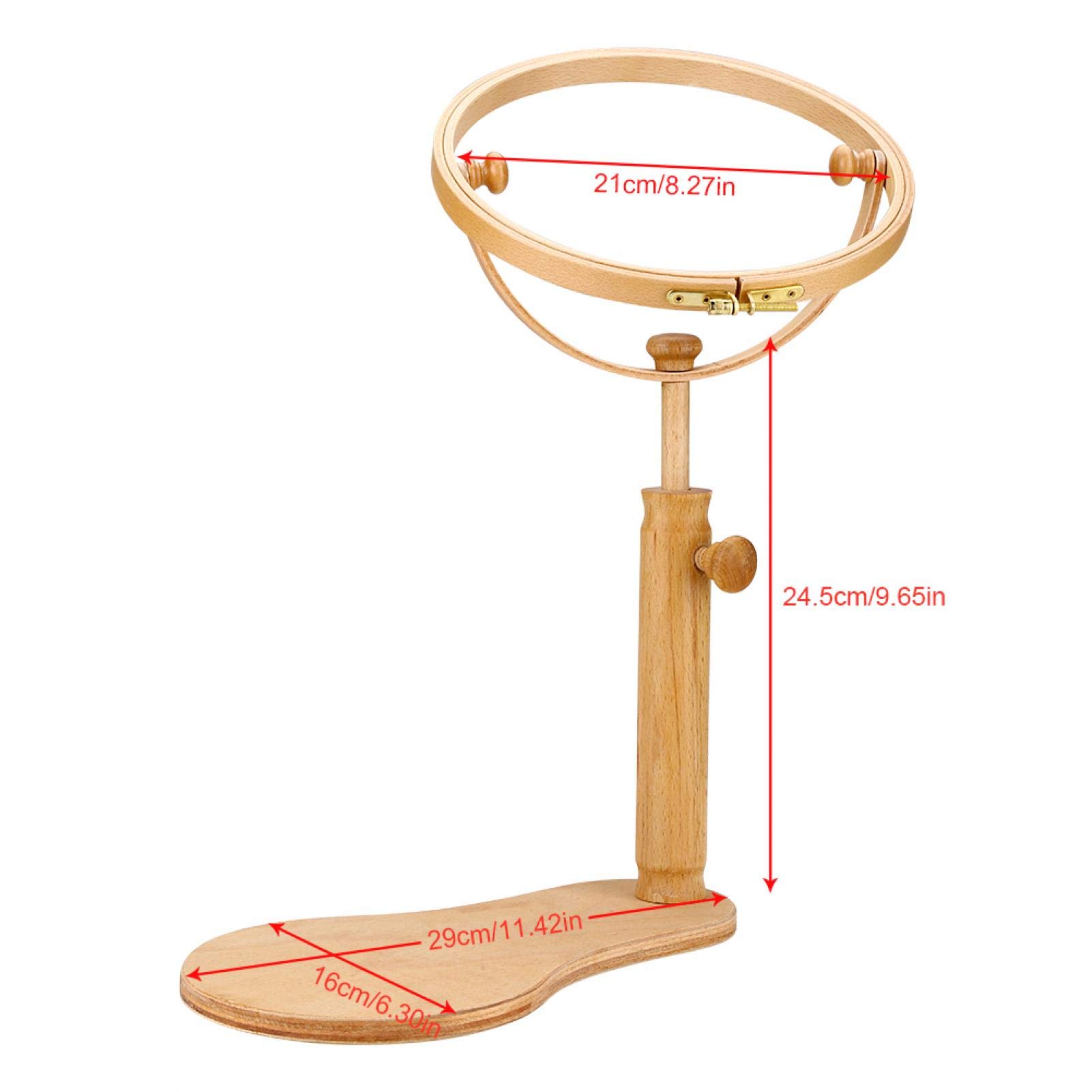Premium Wooden Embroidery Stand Hoop - Adjustable Rotating Cross Stitch Frame (21cm) for Embroidery & Sewing Projects | Perfect for Needlework, Crafting & DIY Home Decor