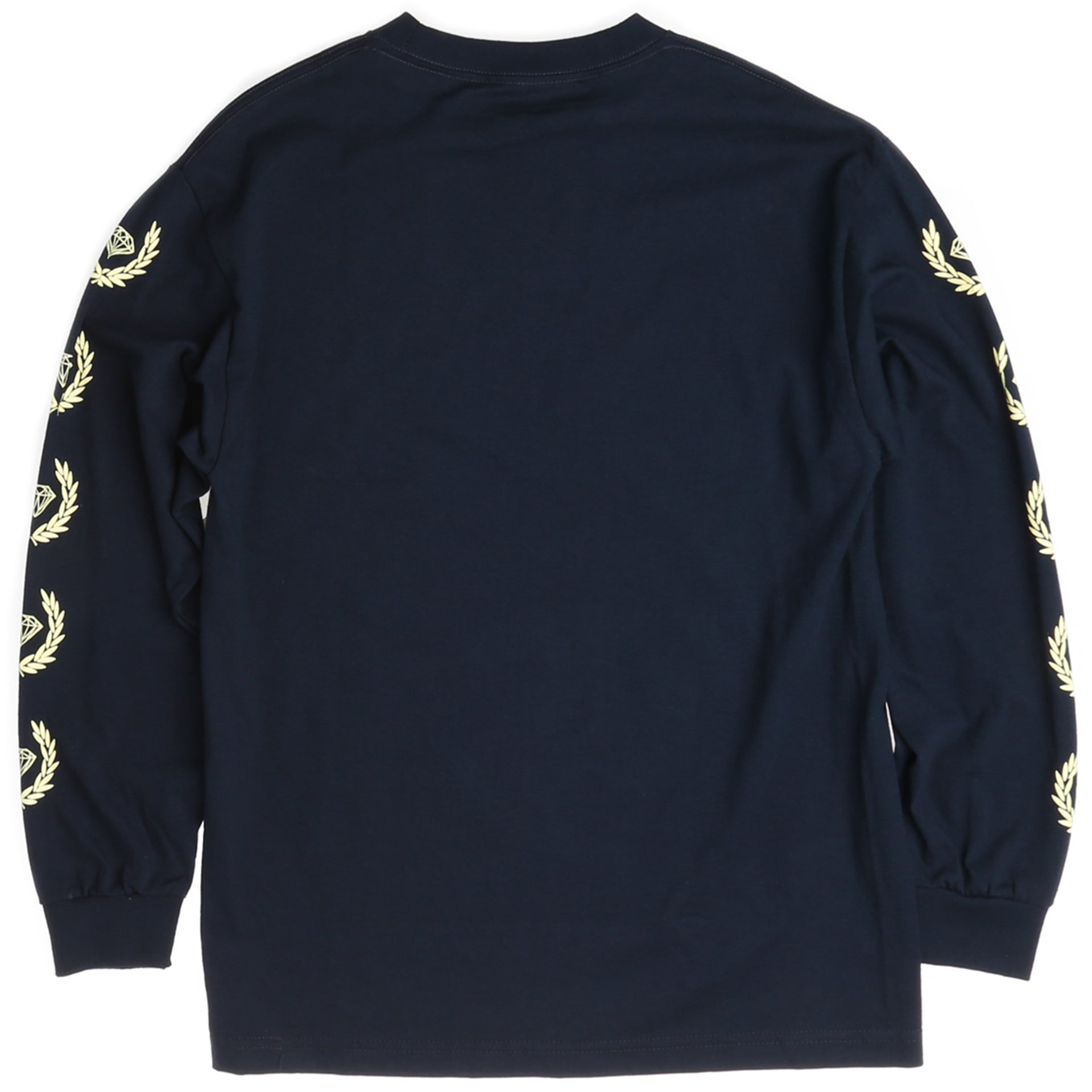 Diamond Brilliant Crest Long Sleeve T-Shirt for Men - Navy Blue Casual Shirt for Everyday Wear, Work, and Outings