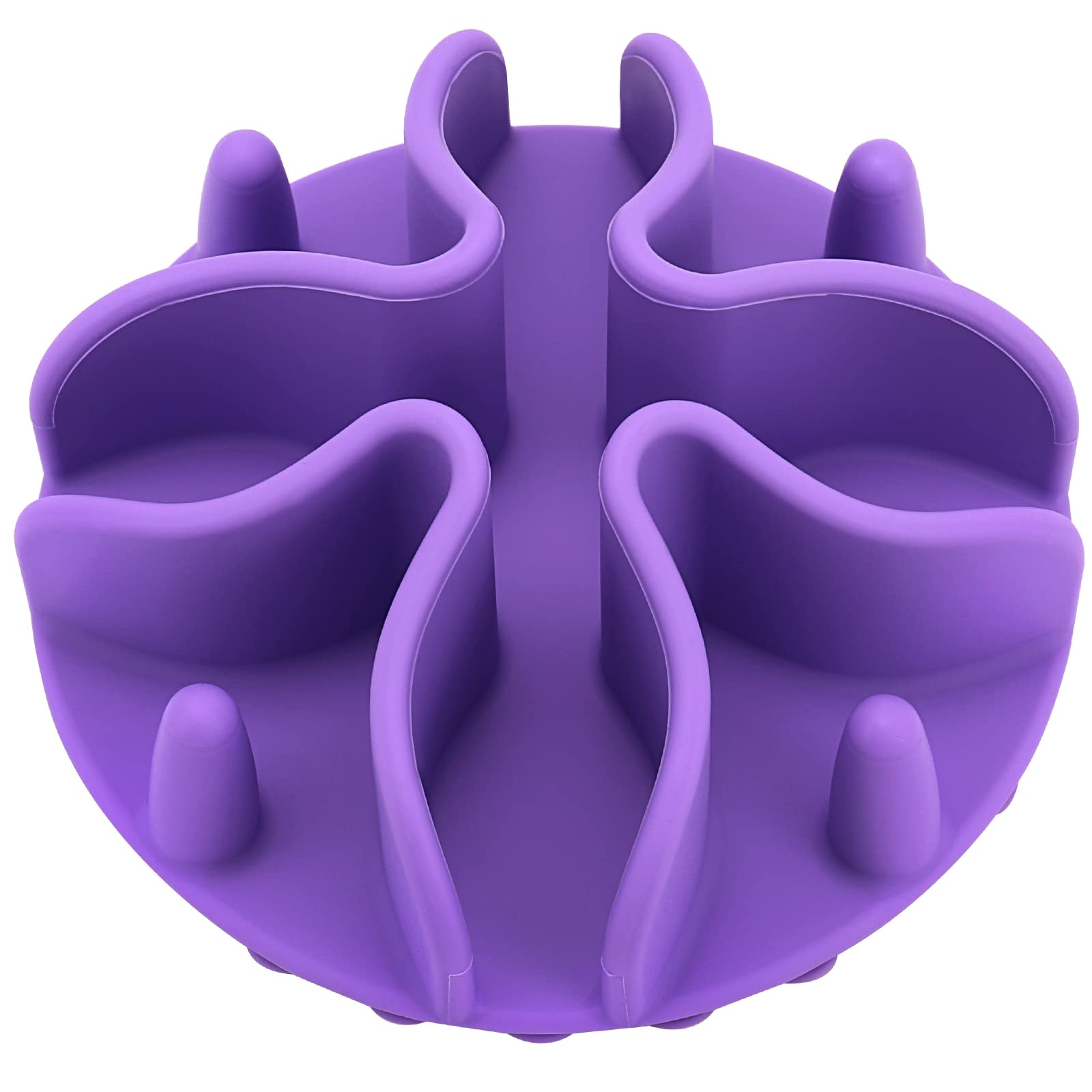 Doweiss Silicone Slow Feeder Dog Bowl Insert for Dogs & Cats - Non-Slip Suction Cups, Large Purple Pet Food Puzzle Bowl - Perfect for Fast Eaters, Digestion Aid & Mealtime Enrichment