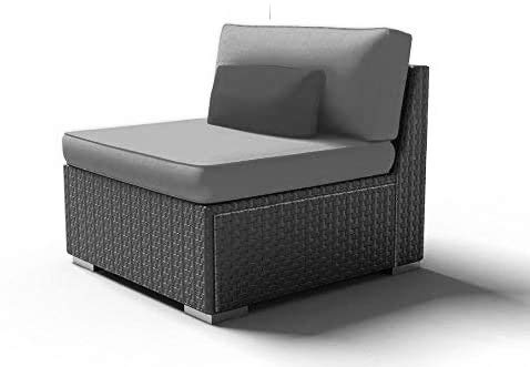 Stylish Dineli Outdoor Patio Furniture Set - Espresso Brown Wicker Sofa & 2 Light Gray Middle Chairs for Garden, Poolside & Backyard Relaxation