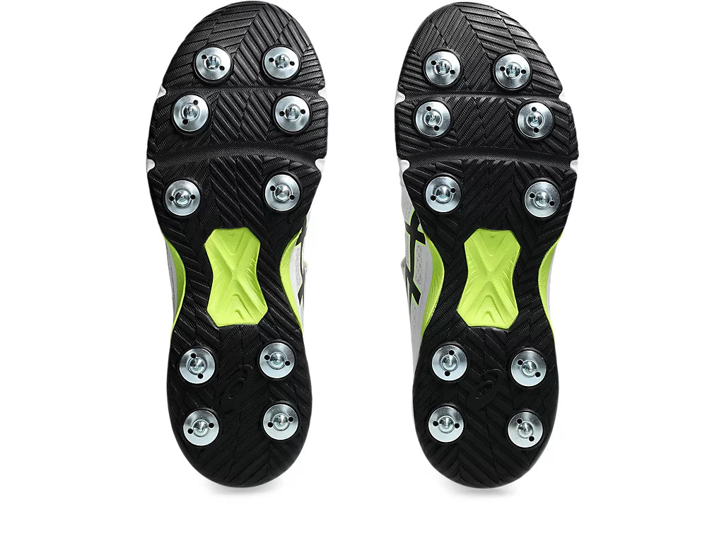 ASICS Speed Menace FF Cricket Shoes for Men - White/Black Metal Spikes - Lightweight & Durable for Competitive Matches & Training