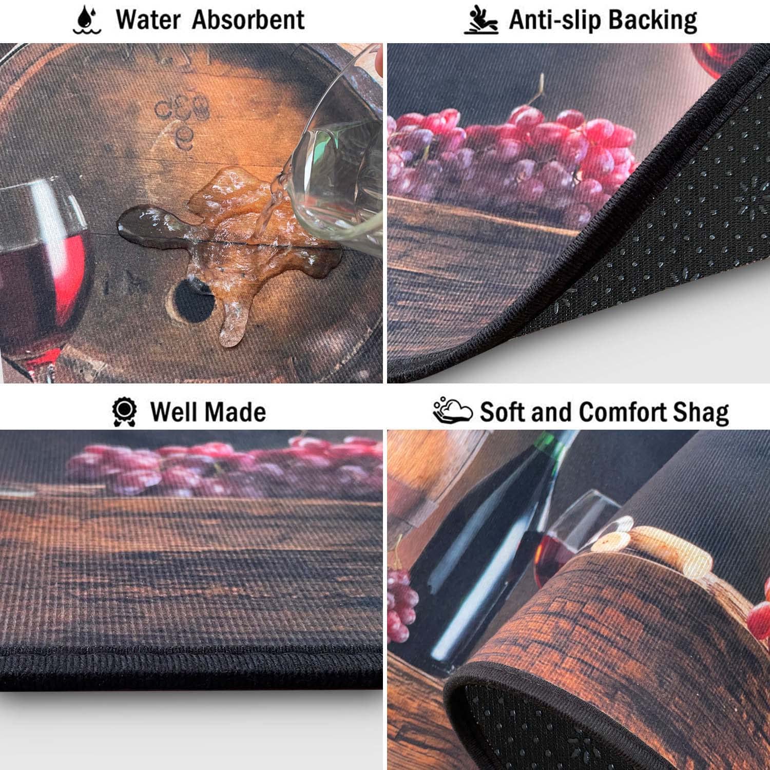 Non-Slip Washable Absorbent Microfiber Kitchen Rugs Set of 2 - 17