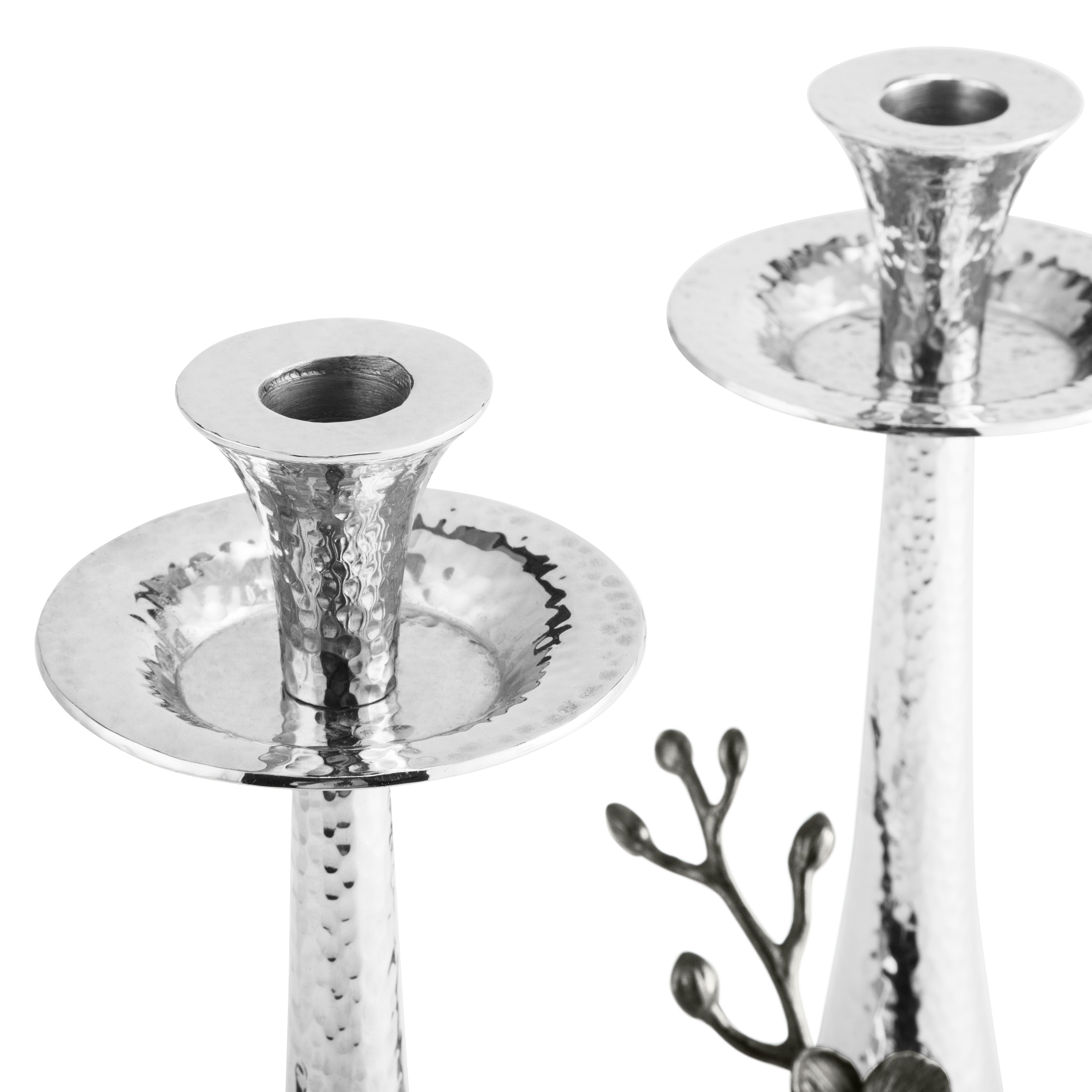 Elegant Black Orchid Candle Holders - Set of 2 Modern Home Decor for Dining Table, Wedding Centerpieces & Romantic Ambiance