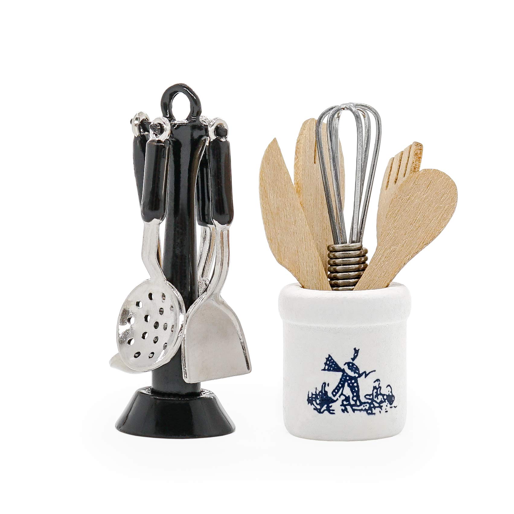 Odoria 1/12 Scale Miniature Kitchen Utensils Set - Black Dollhouse Accessories for Realistic Miniature Cooking & Home Decor Scenes