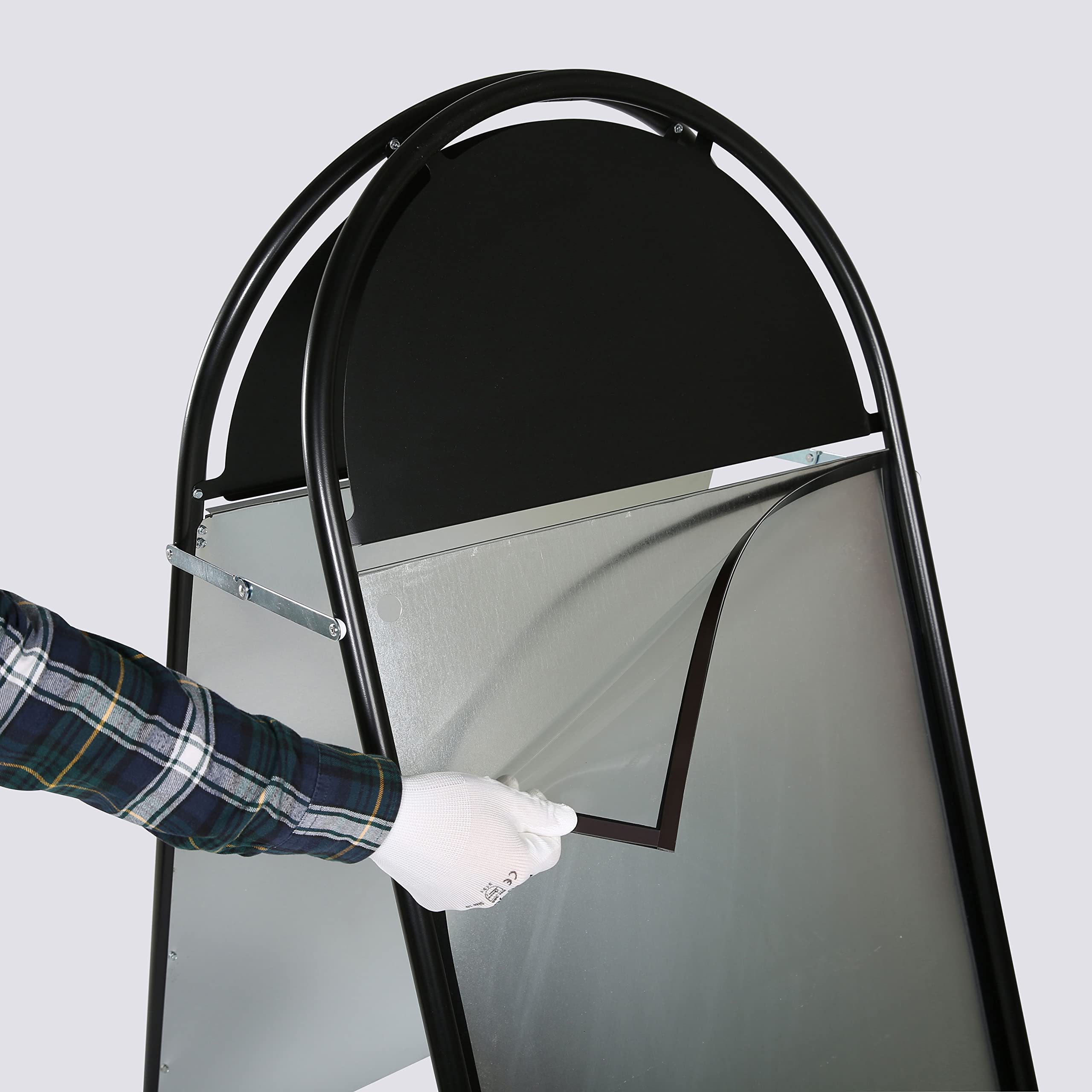 Double-Sided 20x30 Inch Sandwich Board Sign - Black A-Frame Sidewalk Menu Display with Magnetic Cover & Header | Perfect for Restaurants, Cafes, and Retail Stores Outdoor Advertising