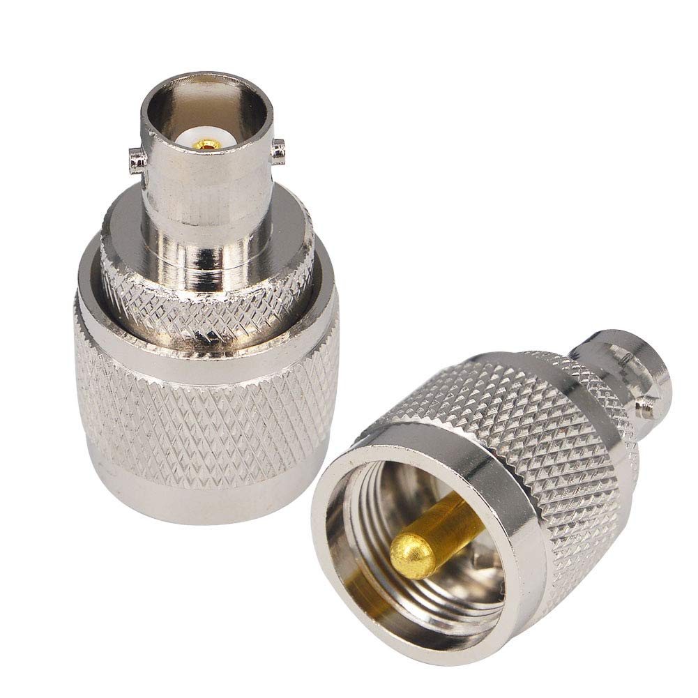 Onelinkmore BNC to UHF Antenna Adapter - BNC Female to UHF Male PL259 Connector - Coaxial Radio Adapter for Kenwood Radios, Amateur Scanners, SWL & LAN Devices (2-Pack) - Perfect for Mobile Communication & Signal Boosting