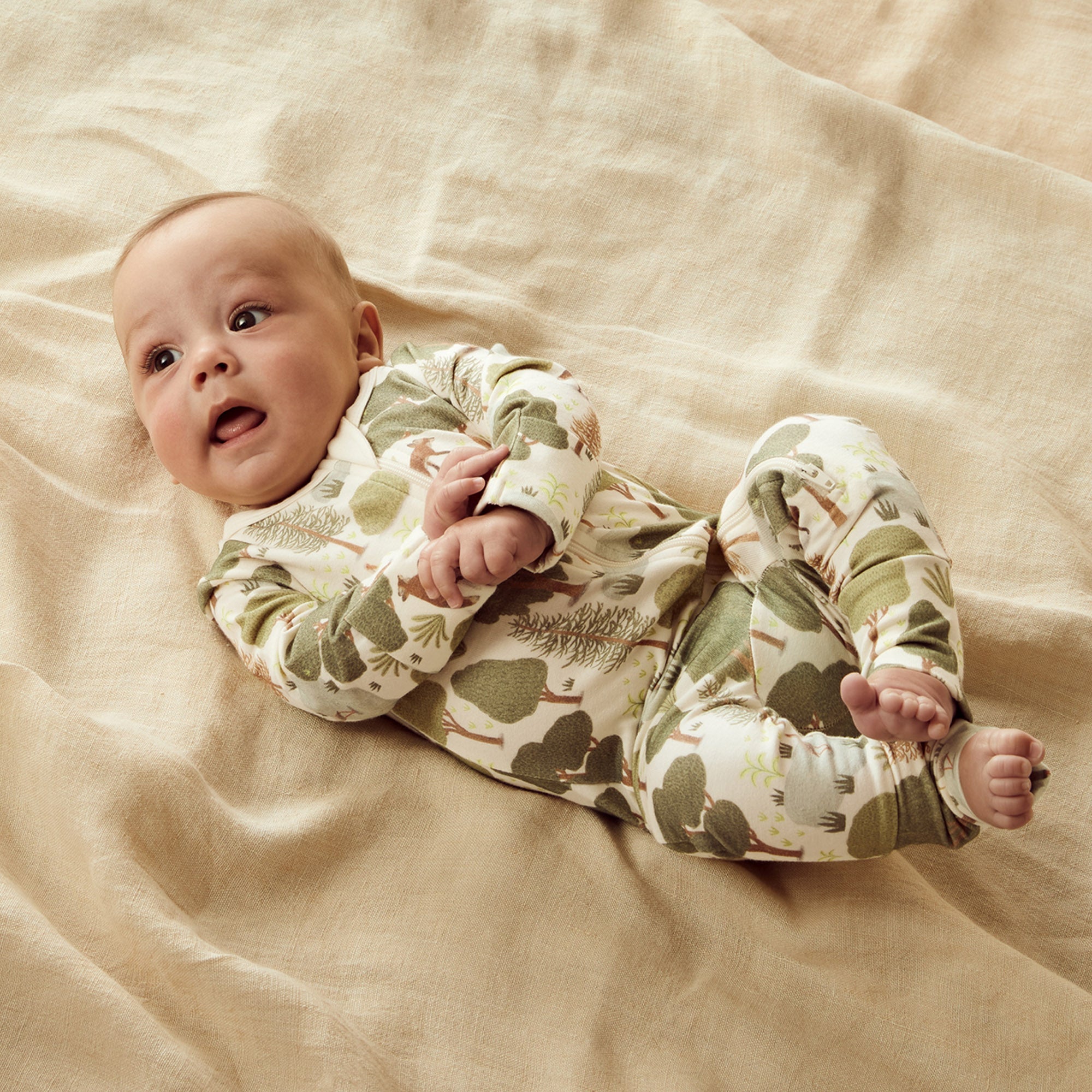 Organic Baby Zipsuit with Feet - Soft Cotton One-Piece Pajamas for Newborns & Infants - Perfect for Sleepwear, Playtime & Daycare Outfits