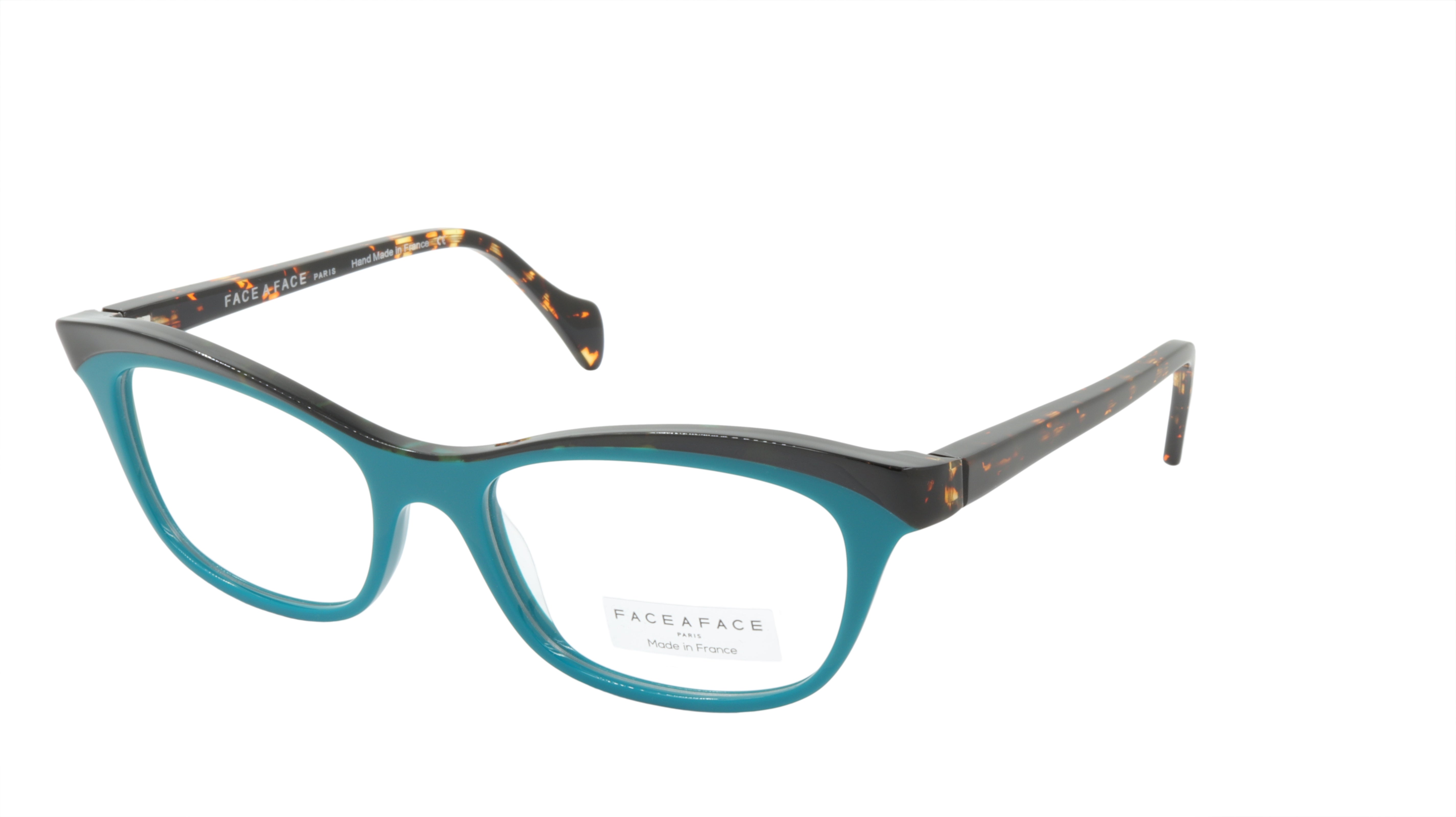 Face A Face GILDA 2 Acetate Eyeglasses Frame - Dark Opaque Turquoise (Color 3036) | Stylish & Durable Acetate Glasses for Women & Men | Perfect for Work, Reading & Fashion Accessories