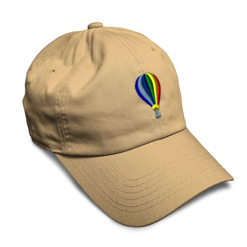 Colorful Hot Air Balloon Embroidered Cotton Baseball Cap - Soft Unisex Dad Hat for Men & Women - Perfect for Outdoor Activities, Travel & Casual Wear