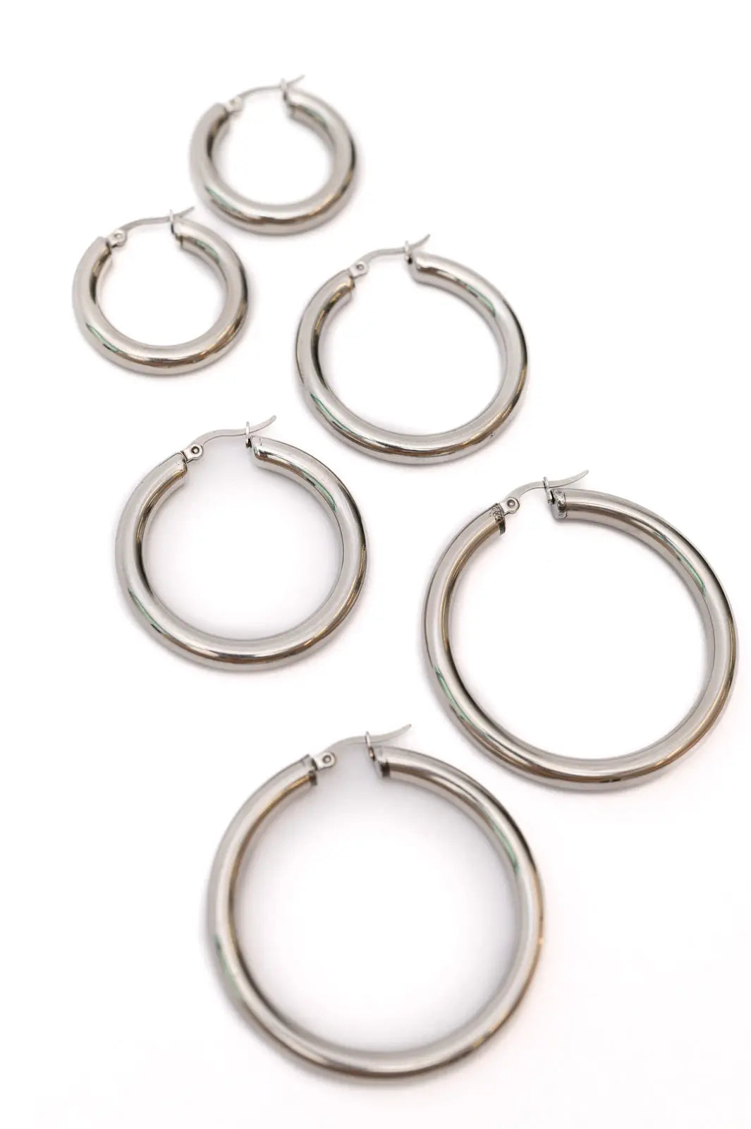 Silver Hoop Earrings Set - Everyday Wear for Women | Perfect for Casual, Office & Party Outfits